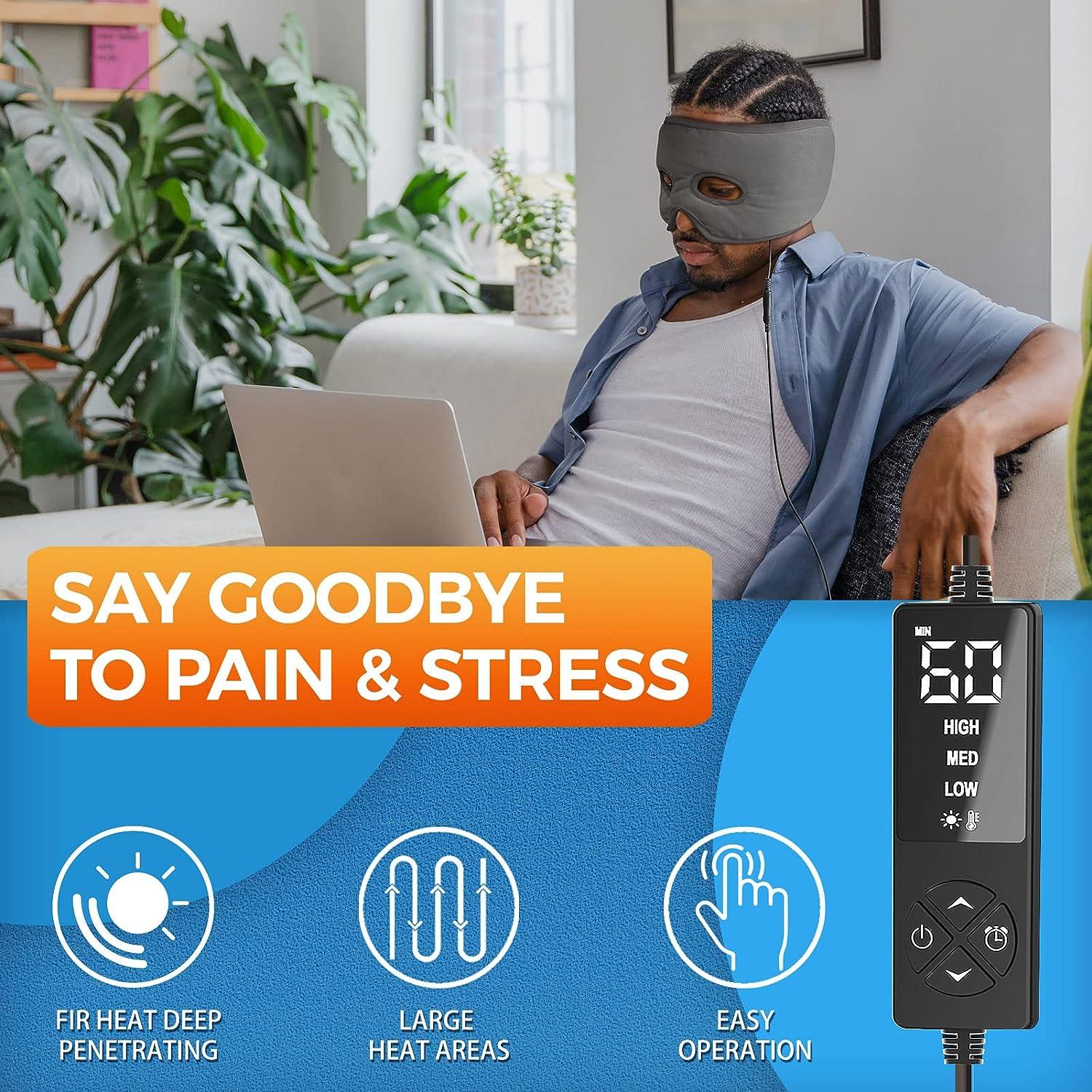 sticro Sinus Relief Mask Moist Heat with 3 Temp Settings ExLarge Headache Mask Electric Face