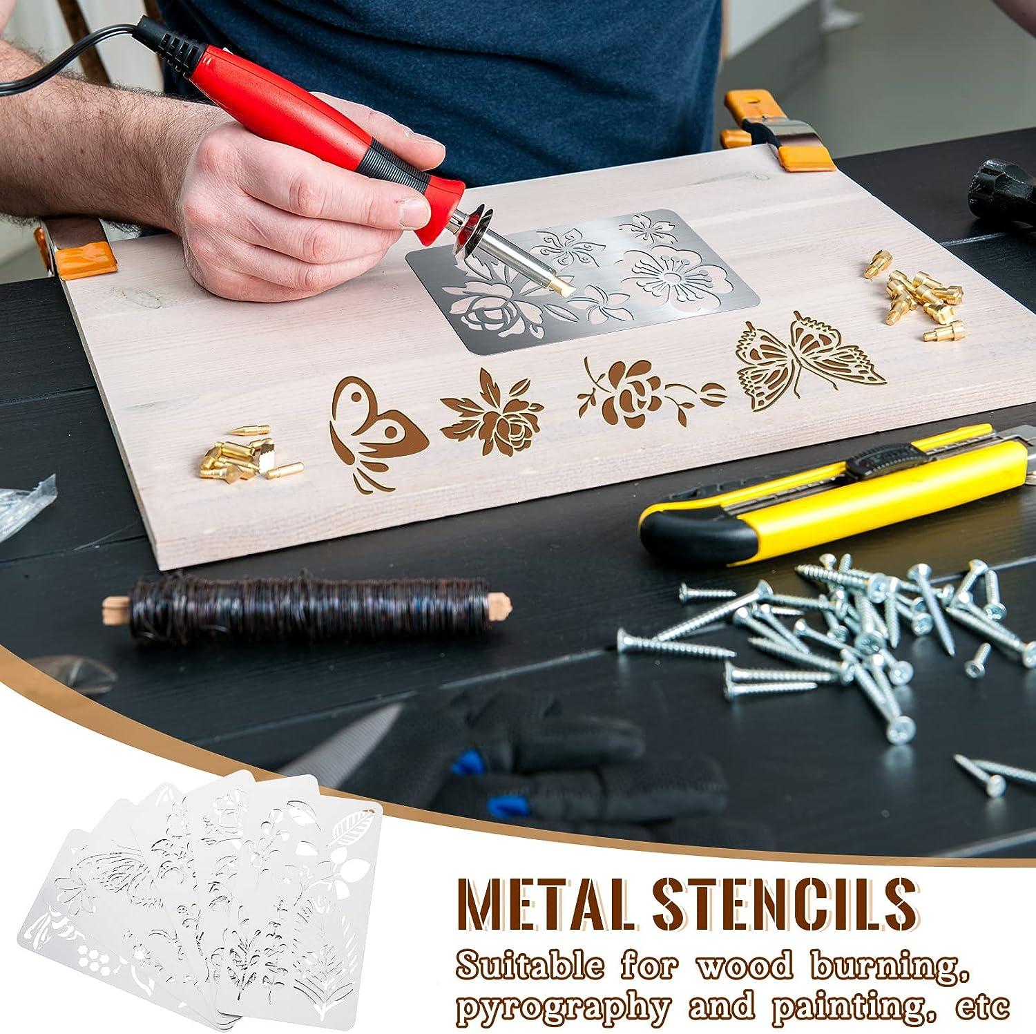 Metal Stencils Journal Stencil Template for Wood Carving Drawings and Woodburning Engraving and Scrapbooking Project