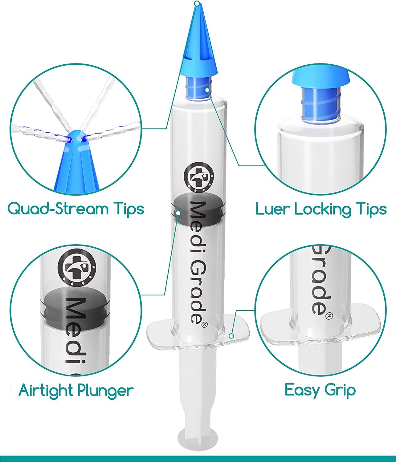 Medi Grade Ear Wax Remover Syringe Kit Gentle Ear Cleaner with Soft QuadStream Tips Natural
