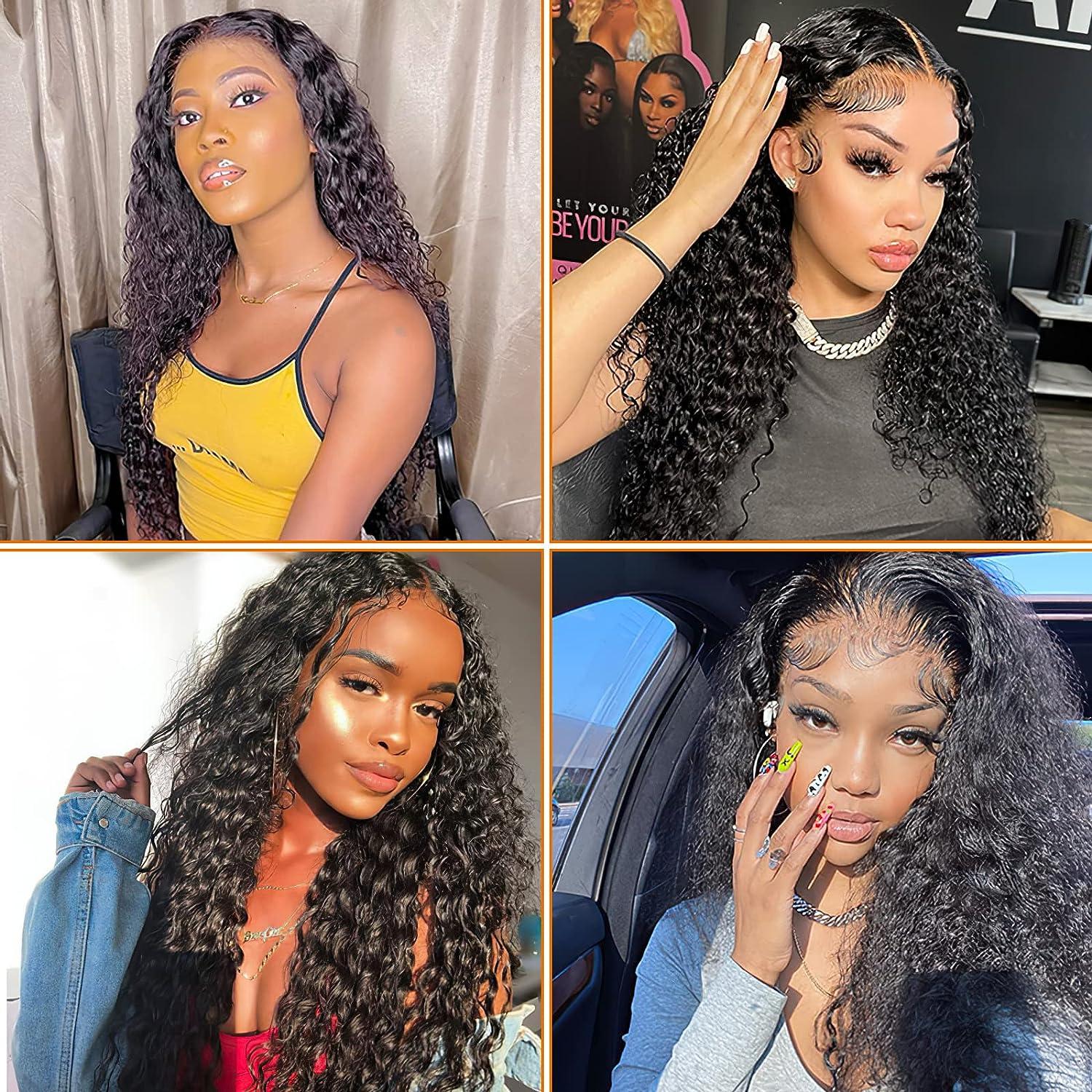 Edwad 13x4 Water Wave Lace Front Wigs Wet And Wavy Lace Front Wigs Human  Hair Deep Wave Lace Front Glueless Wigs Human Hair Pre Plucked Water Wave  Frontal Wig Human Hair Lace