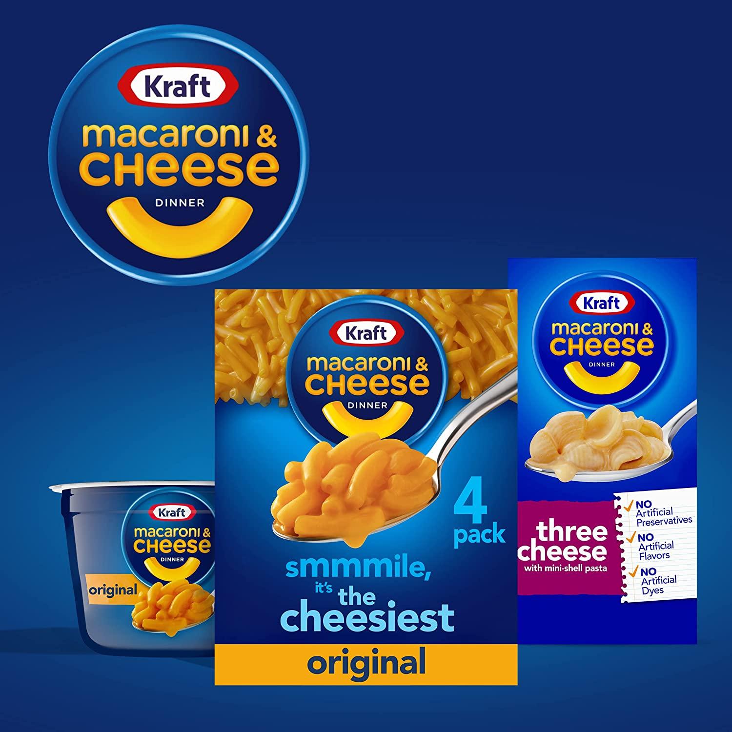 Kraft Original Macaroni & Cheese Dinner (4 ct Pack, 7.25 oz Boxes) Original  (4 Pack)