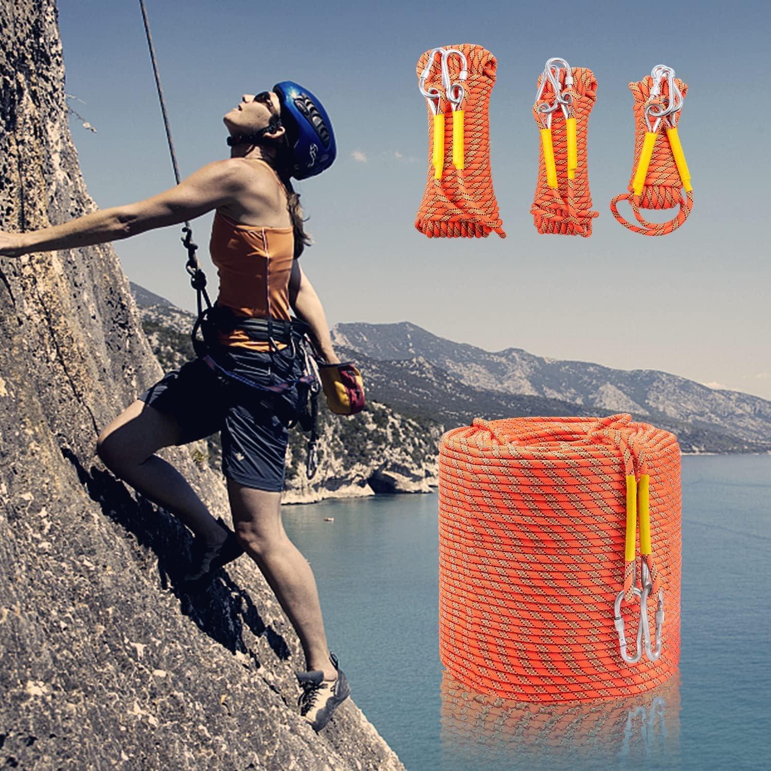 WGOS Climbing Rope, Dynamic Rock Climbing Rope, Braided Polyester