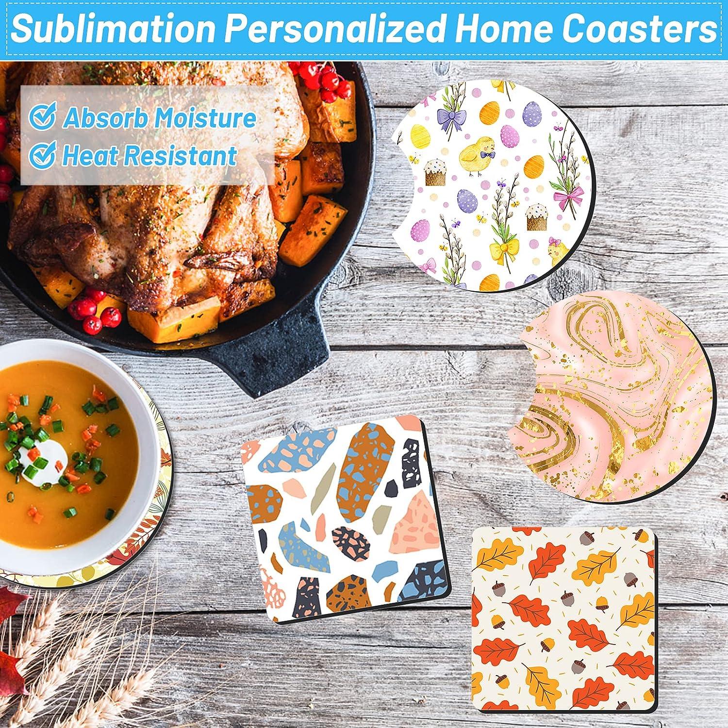 Wholesale Sublimation Coaster Round Coaster Square Coaster Blank Coaster  Gift Idea DIY KIT 