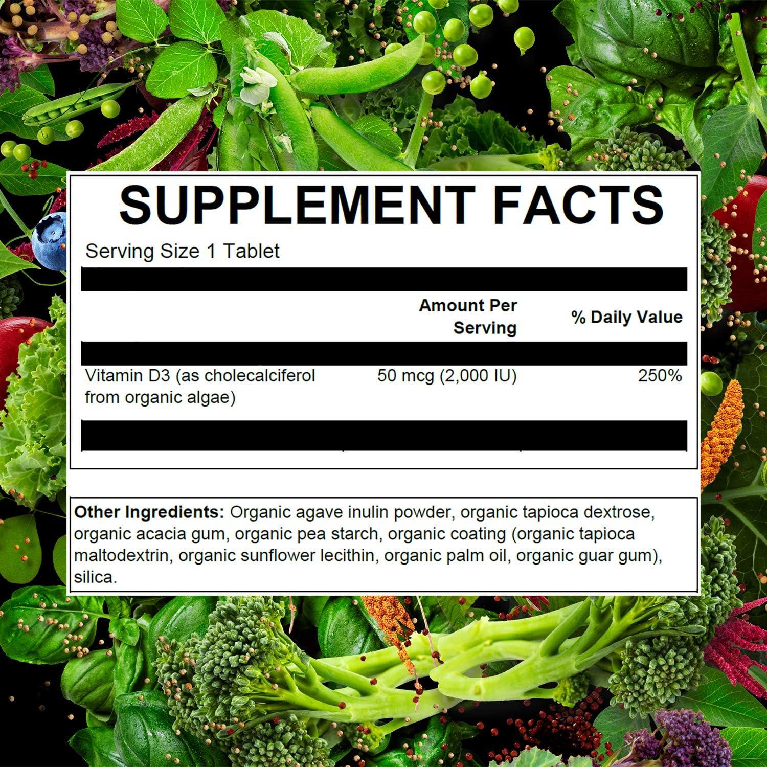 PlantFusion Vegan Vitamin D3 2000IU Organic Vitamin D3 Sourced from