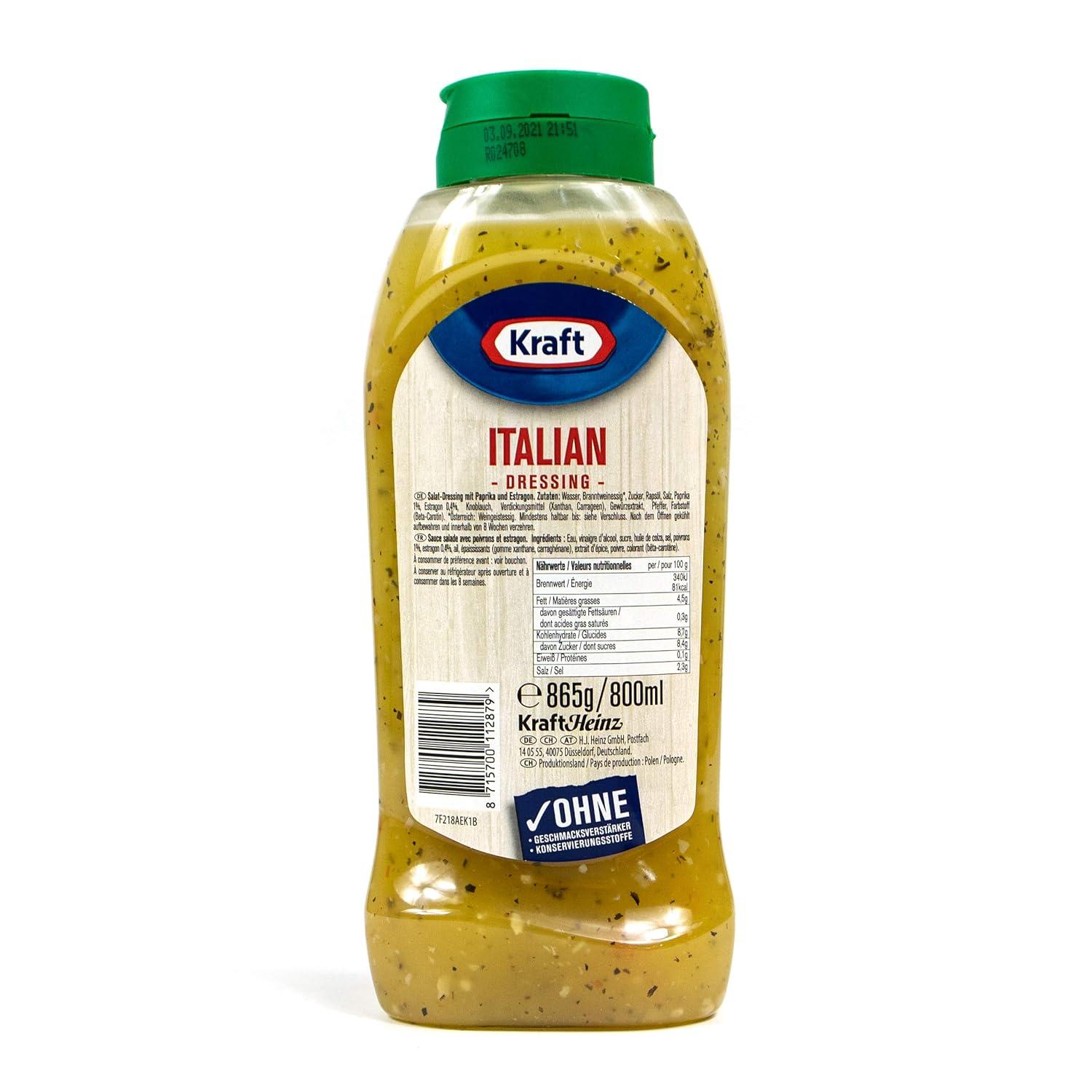 Kraft - Salad dressing Italian dressing in 800 ml bottle - Salad dressing seasoned with fine tarragon