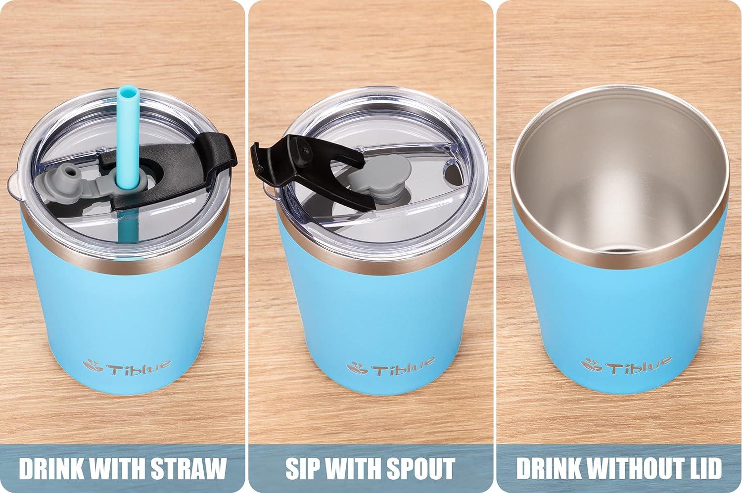 Tiblue Kids & Toddler Cups - Spill Proof Stainless Steel Smoothie Tumblers  with Leak Proof Lids, Sil…See more Tiblue Kids & Toddler Cups - Spill Proof