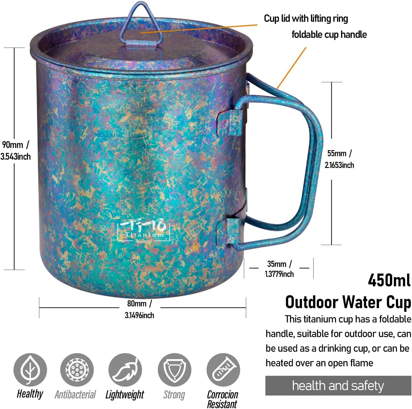 新品未使用品TiToTitaniumティーストレーナー450ml カップに対応 Tito Titanium 450ml Cup & Pot with Lid | Ultralight Portable