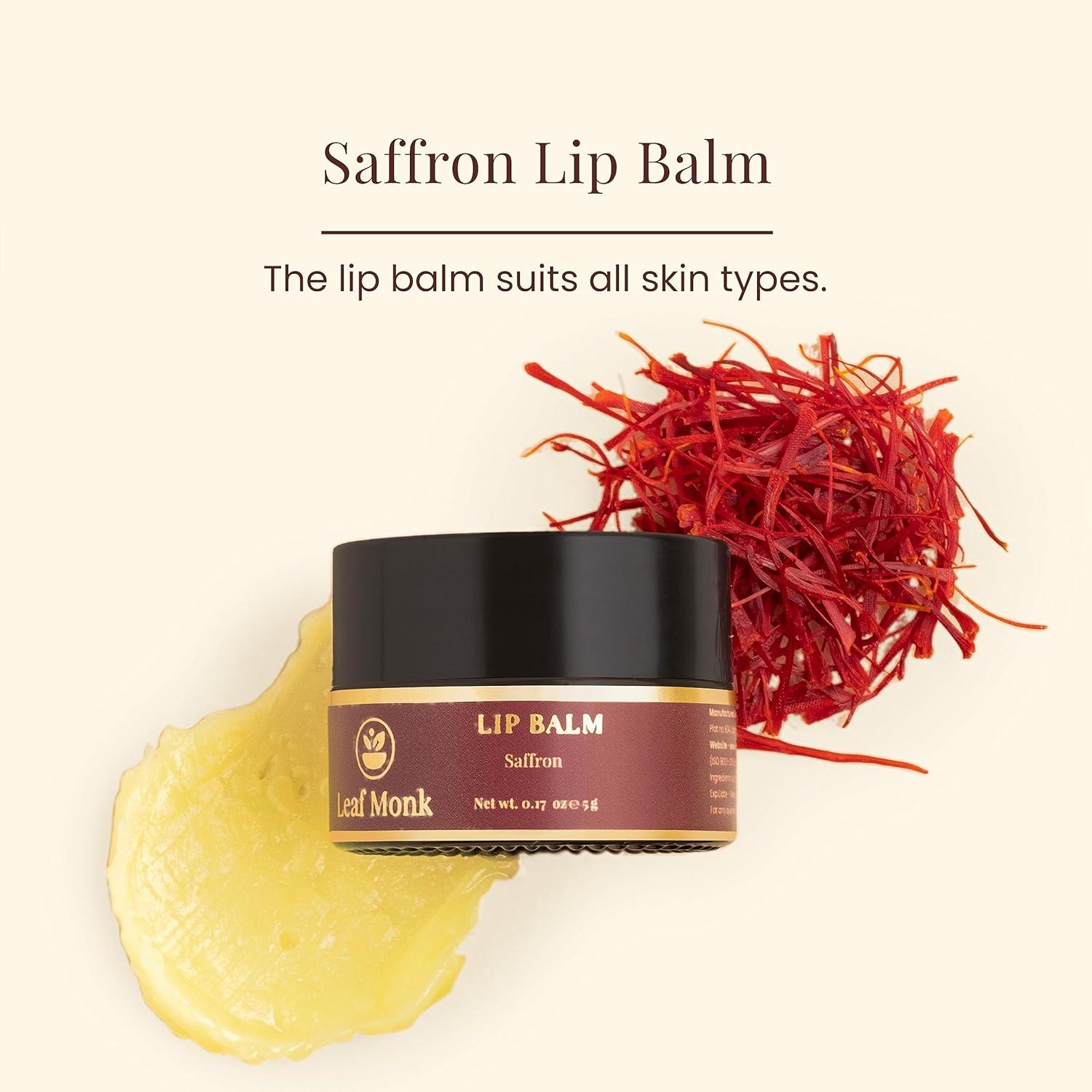 Leaf Monk Ayurvedic Lip Balm with Saffron for Hyperpigmentation 10g