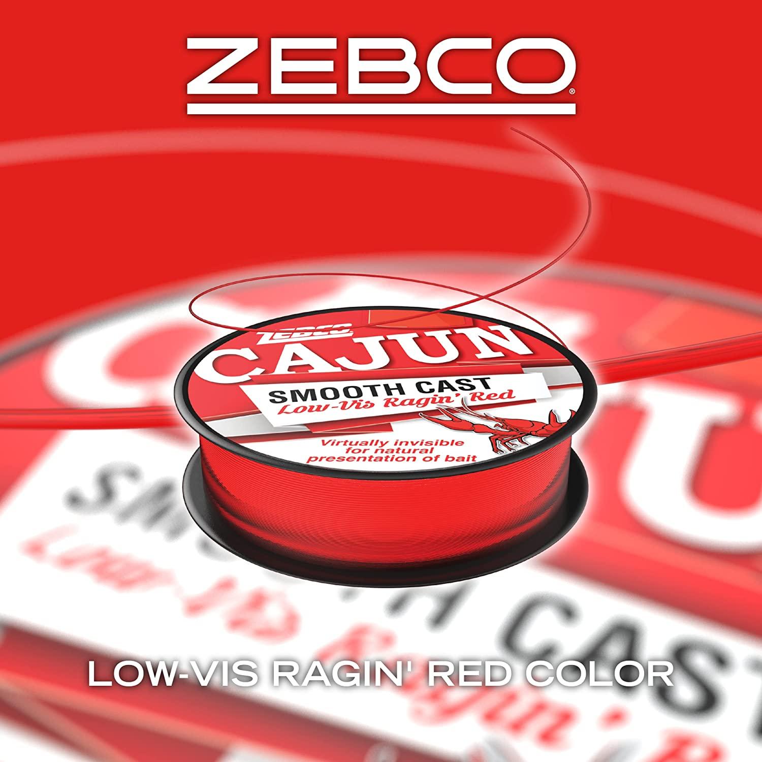 Zebco Cajun Line Smooth Cast Fishing Line Low Vis Ragin Red Quarter Pound  Spool 1450-yard10-pound