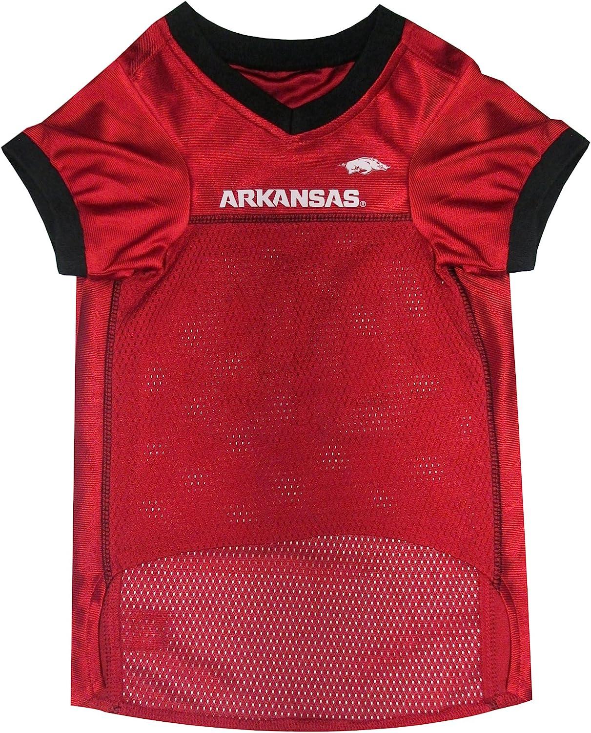 NCAA College Arkansas Razorbacks Mesh Jersey for DOGS & CATS, Large.  Licensed Big Dog Jersey with your Favorite Football/Basketball College Team  Arkansas Razorbacks Large