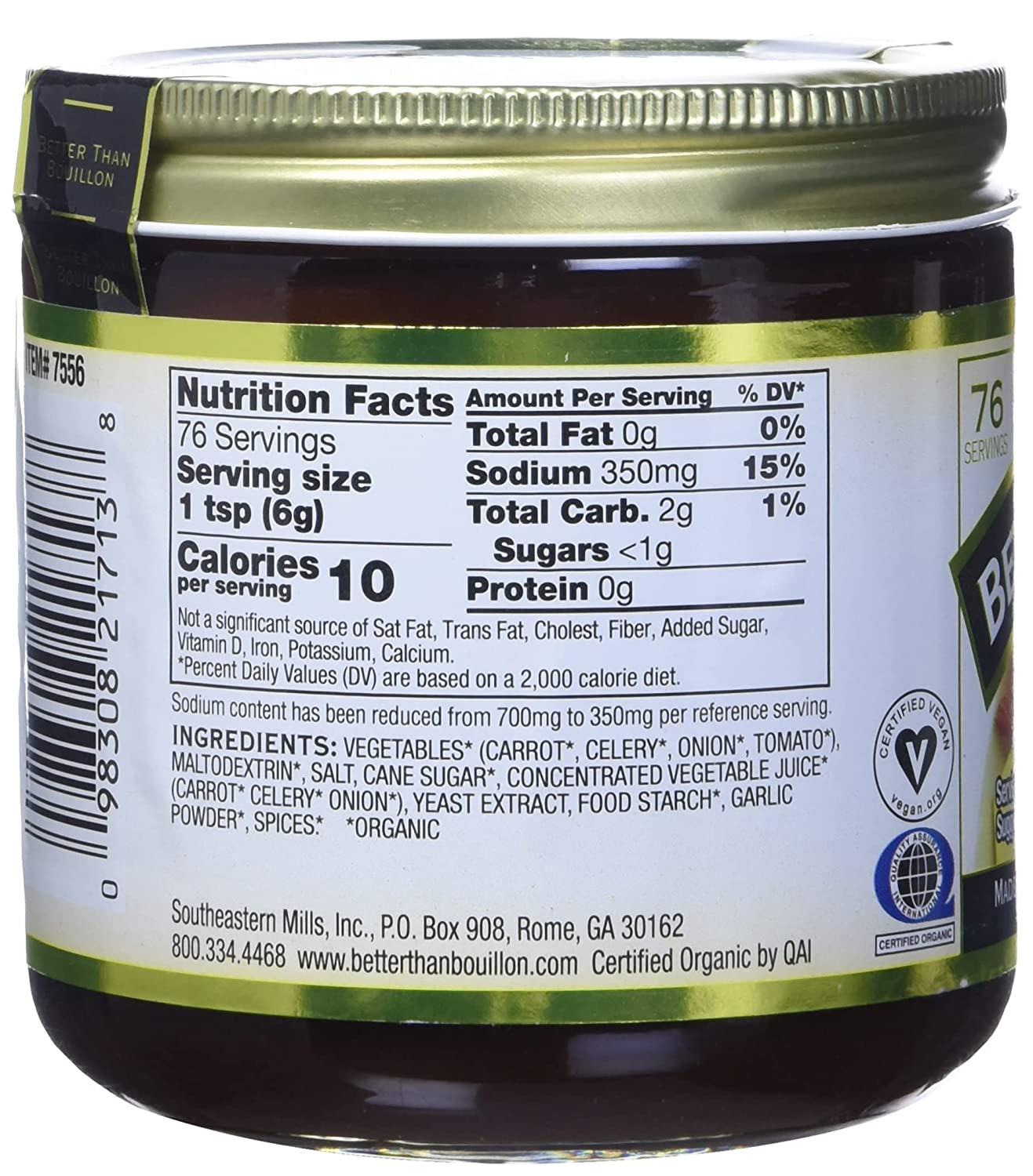 Organic Vegetable Base 16oz Reduced Sodium Better Than Bouillon 1lb