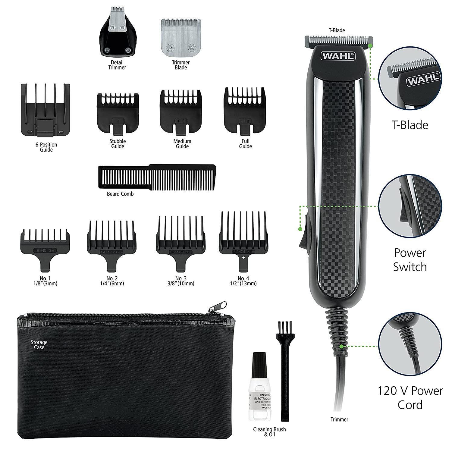 Wahl PowerPro Corded Beard Trimmer Kit for Men Model 9686 Grooming Detailer for Beard