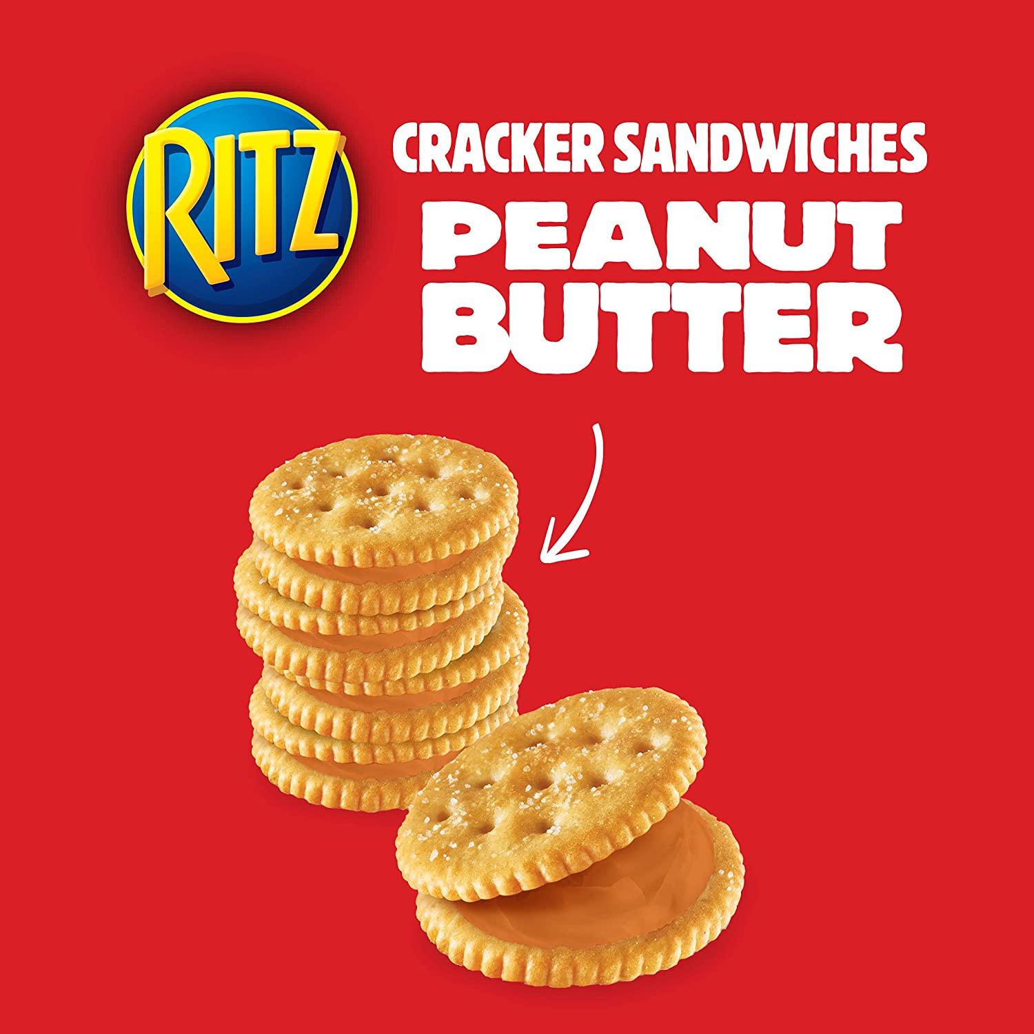 RITZ Peanut Butter Sandwich Crackers, Family Size, Pack of 16 ...