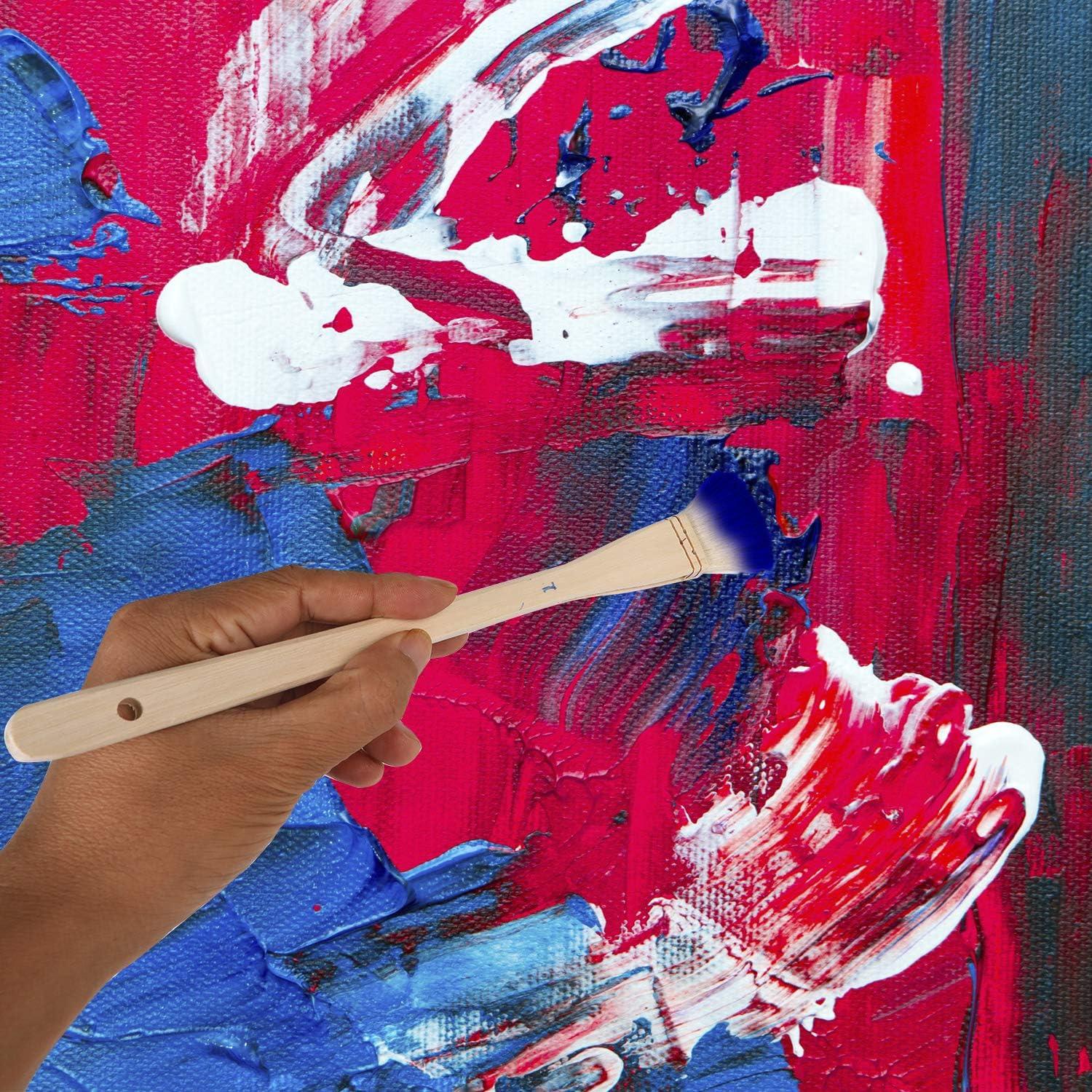 KEILEOHO 6 PCS 6 Size Flat Hake Brushes Creative and Professional Hake