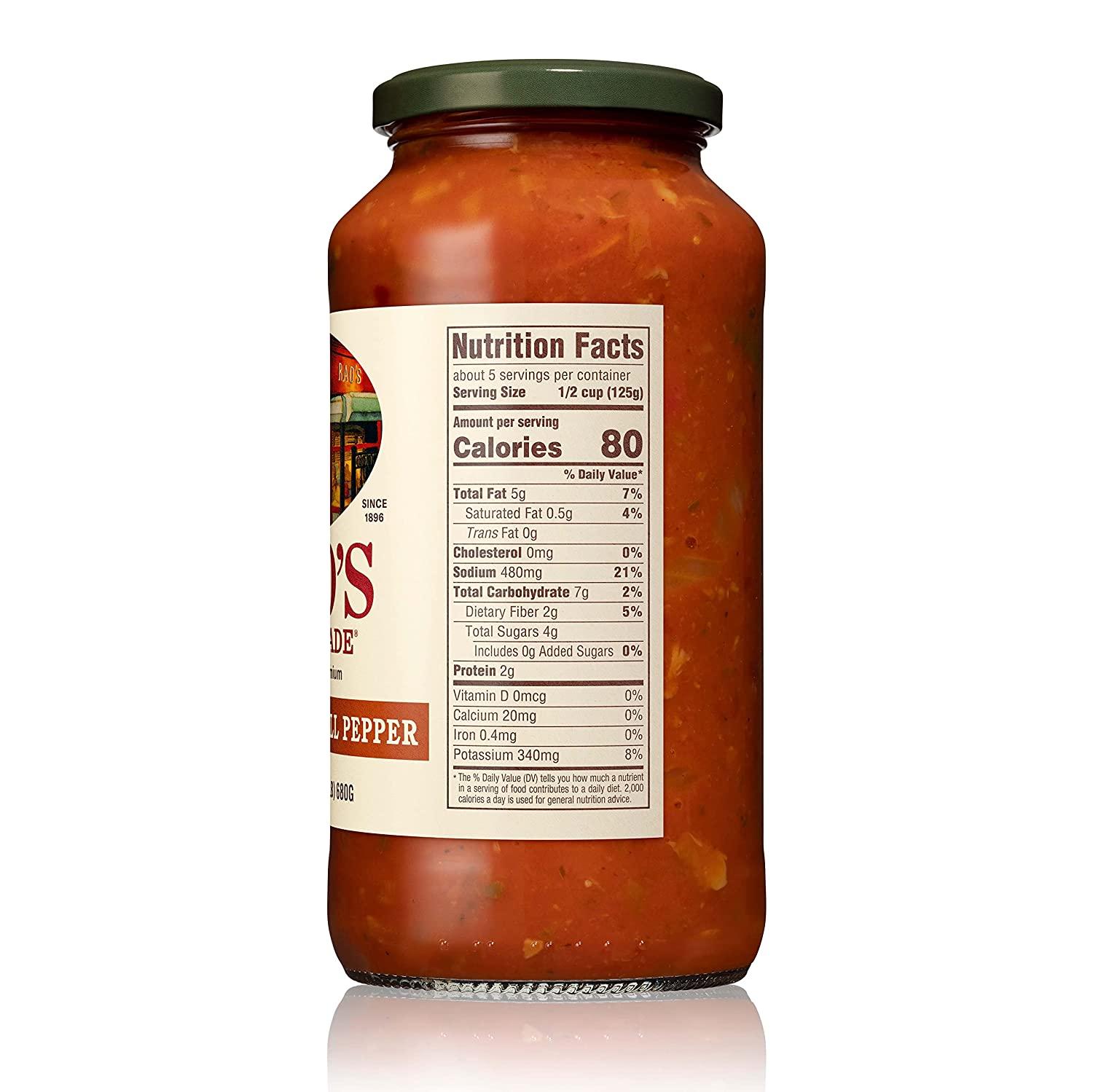 Rao's Homemade Mushroom and Bell Pepper Sauce, 24 oz, Tomato ...