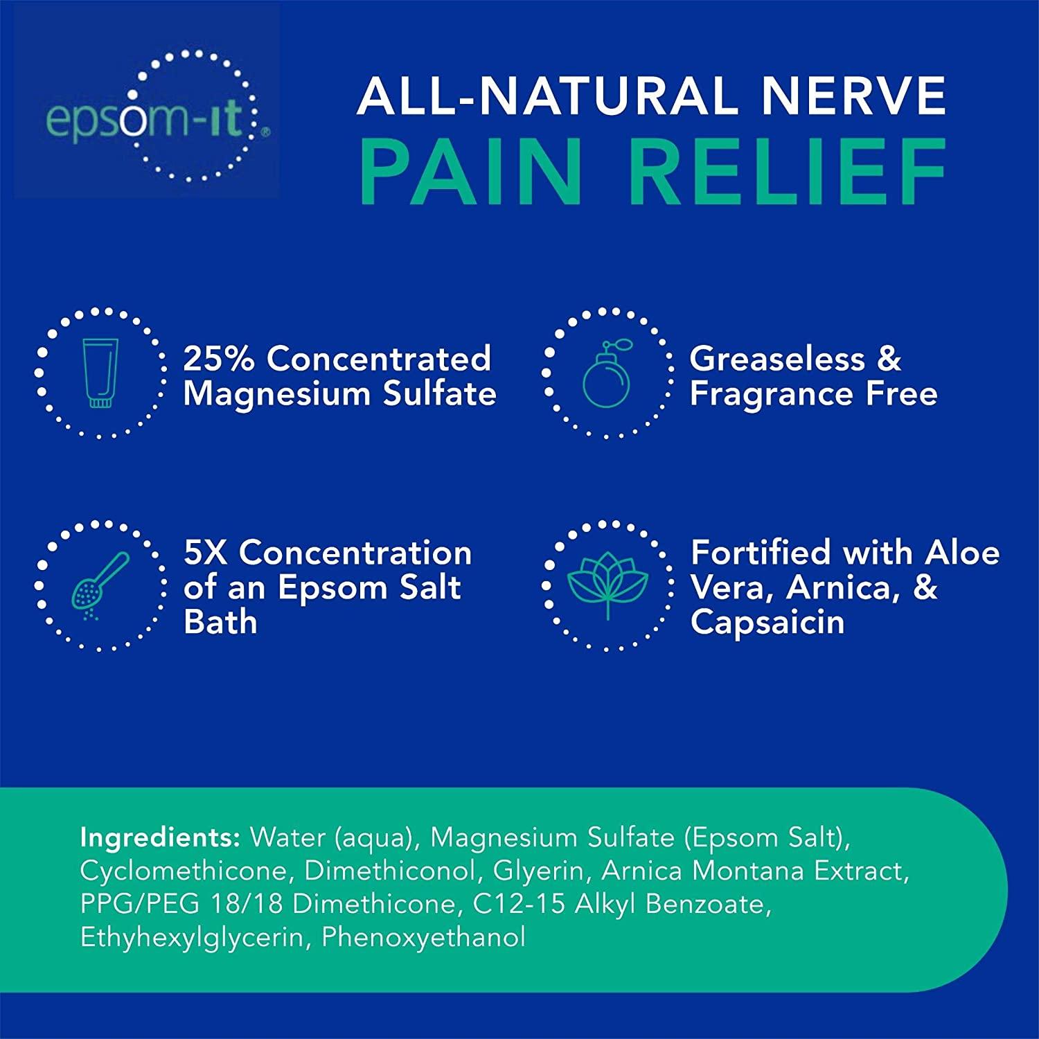 EPSOMIT NERVE PAIN RELIEF SuperConcentrated Magnesium Sulfate Cream