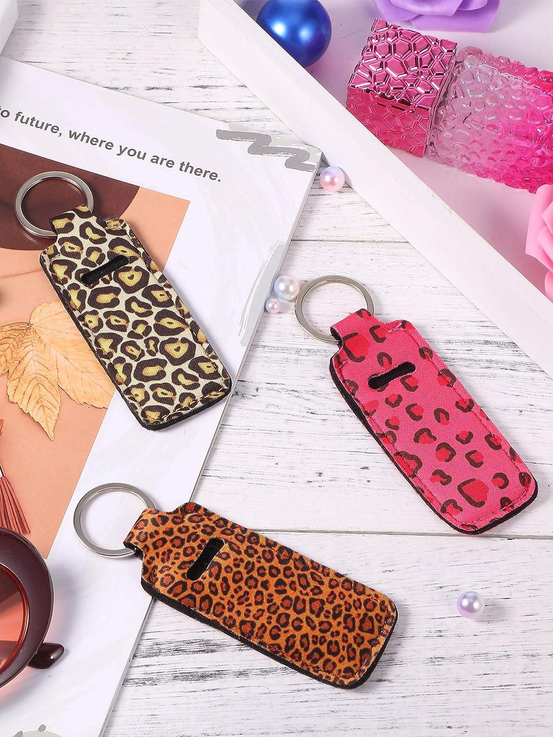  10 Pieces Cow Print Lipstick Holder Lipstick Holder Keychain  Sleeve Lipstick Pouch Lip Balm Holder Sleeve with 10 Metal Key Chains to  hold Travel Daily Accessories, Leopard Style : Beauty