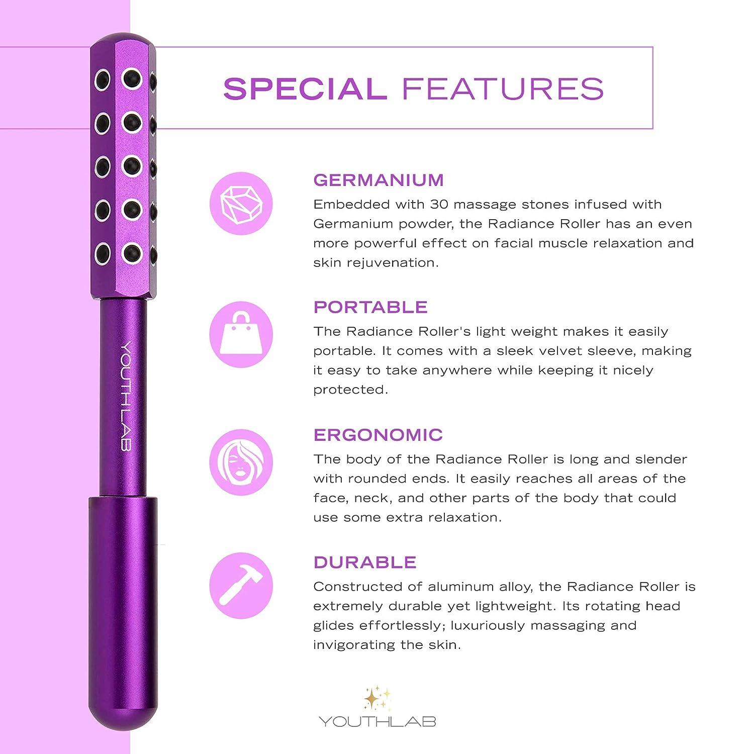 YOUTHLAB Radiance Roller Germanium Stone Face Massager Beauty Roller