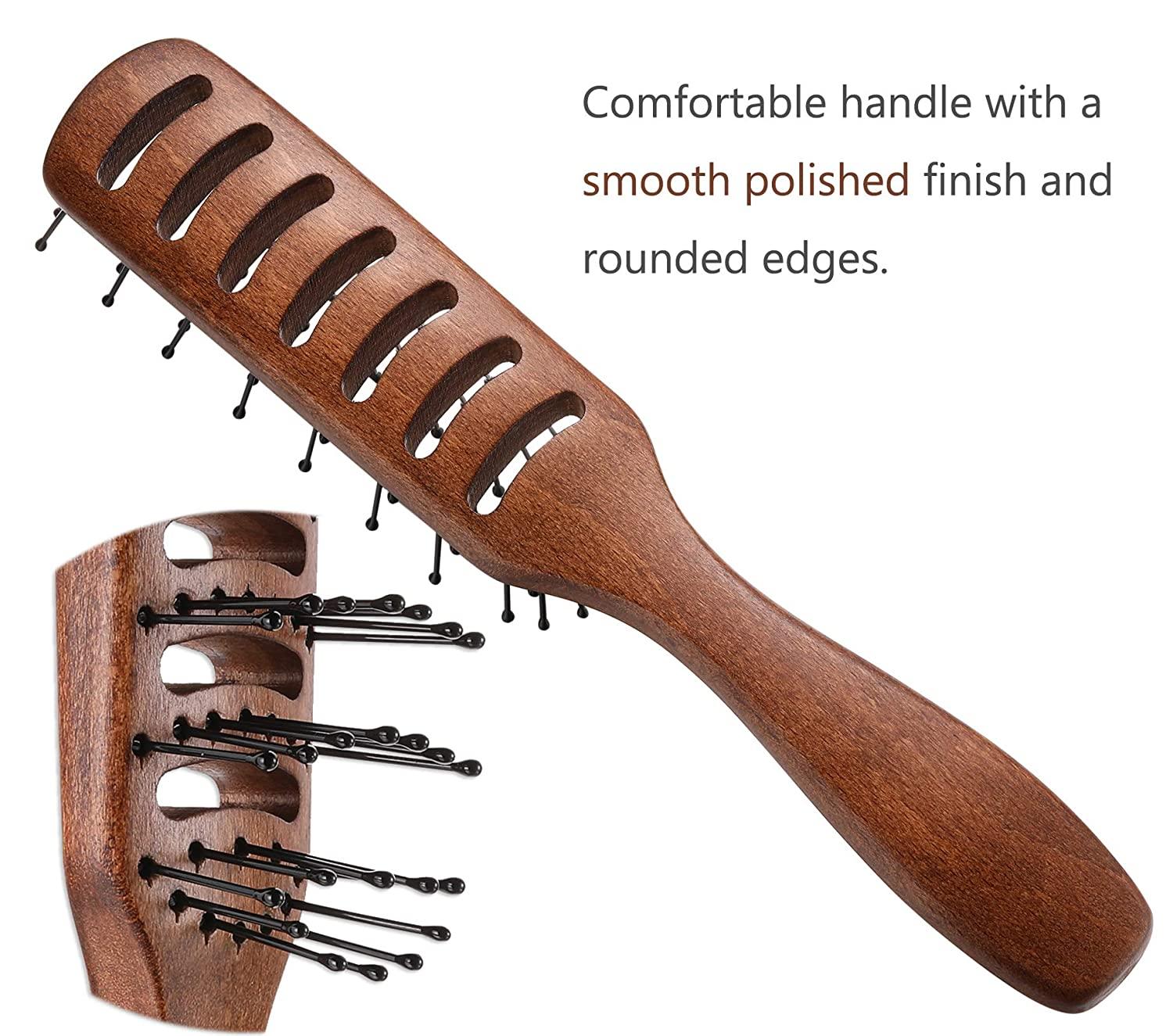 Men's Vented Hair Brush for Blow Drying Ball Tipped Bristles for Volumizing & Styling Short