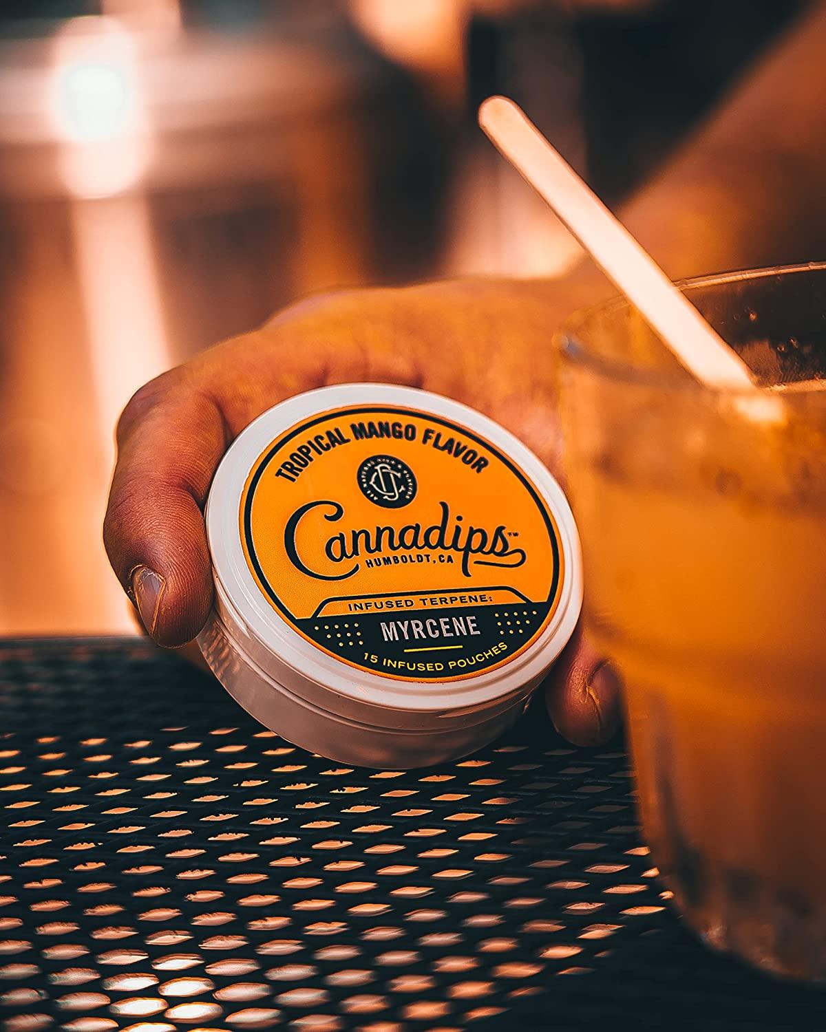 thc infused chewing tobacco Cannadips Terpene Infused Nicotine-Free Dip Pouches - 4-Can Variety Pack |  Made In USA | Buy Now with Express International Delivery