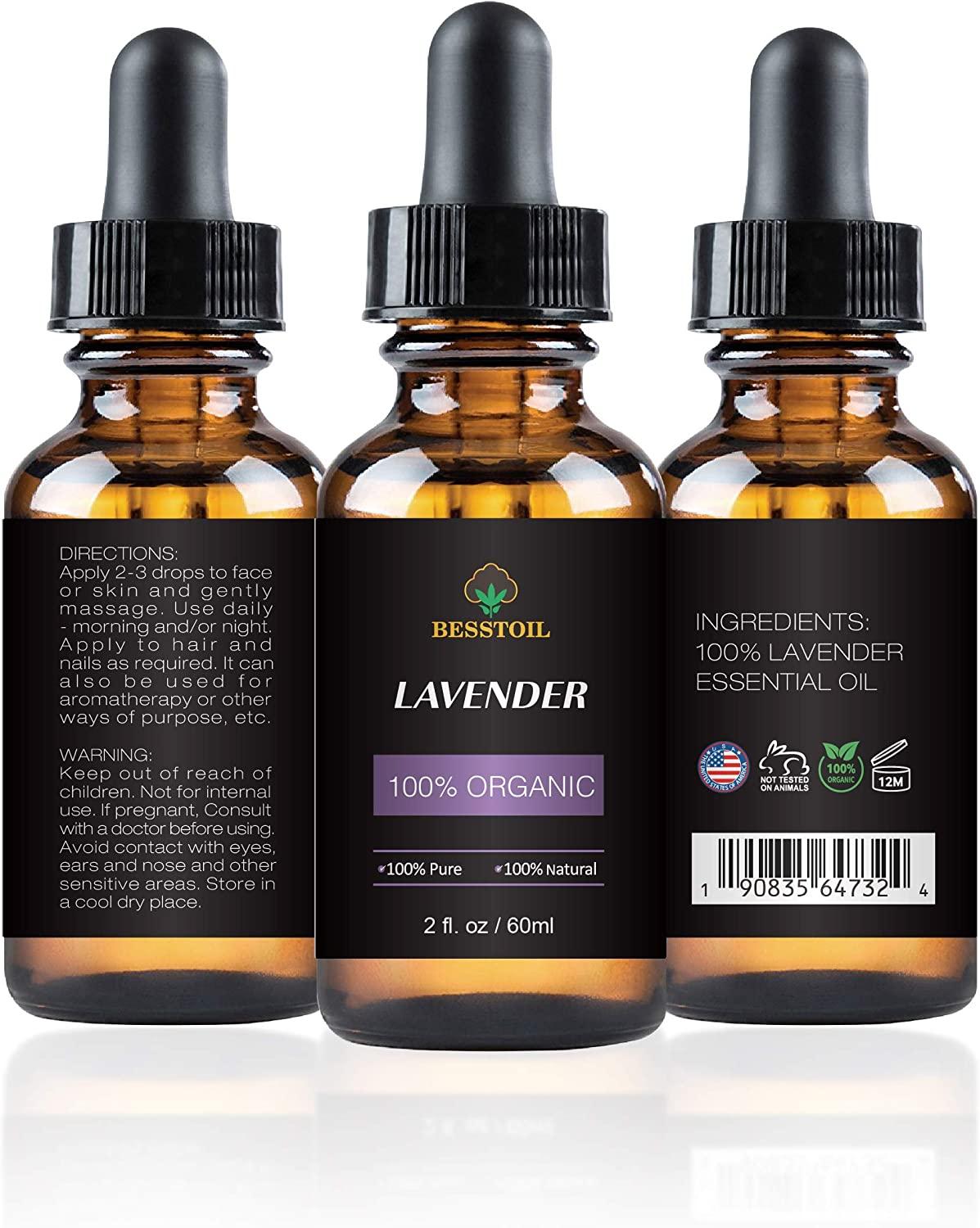 Organic Lavender Essential Oil - 100% Pure, Natural, Non-GMO, for