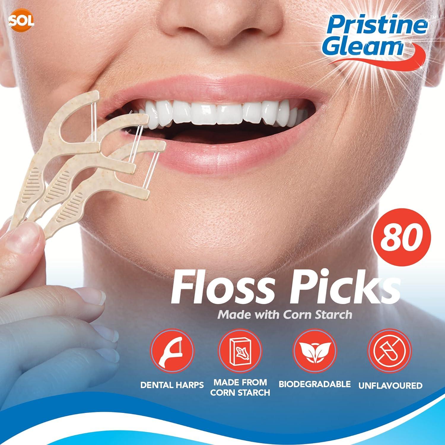 80pk Corn Starch Floss Harps Biodegradable Floss Picks Floss Sticks