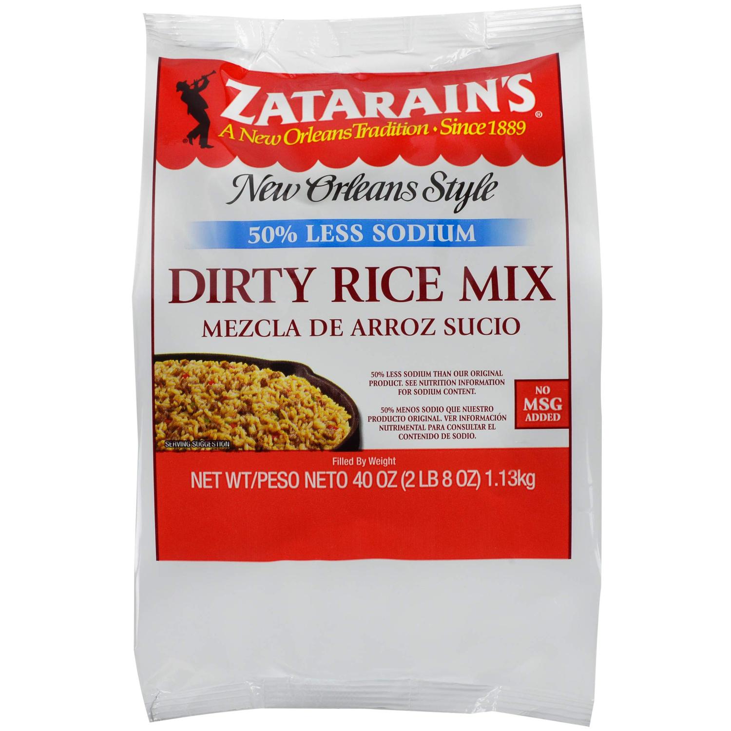 Zatarain's Reduced Sodium Dirty Rice Mix 40 oz Authentic New Orleans