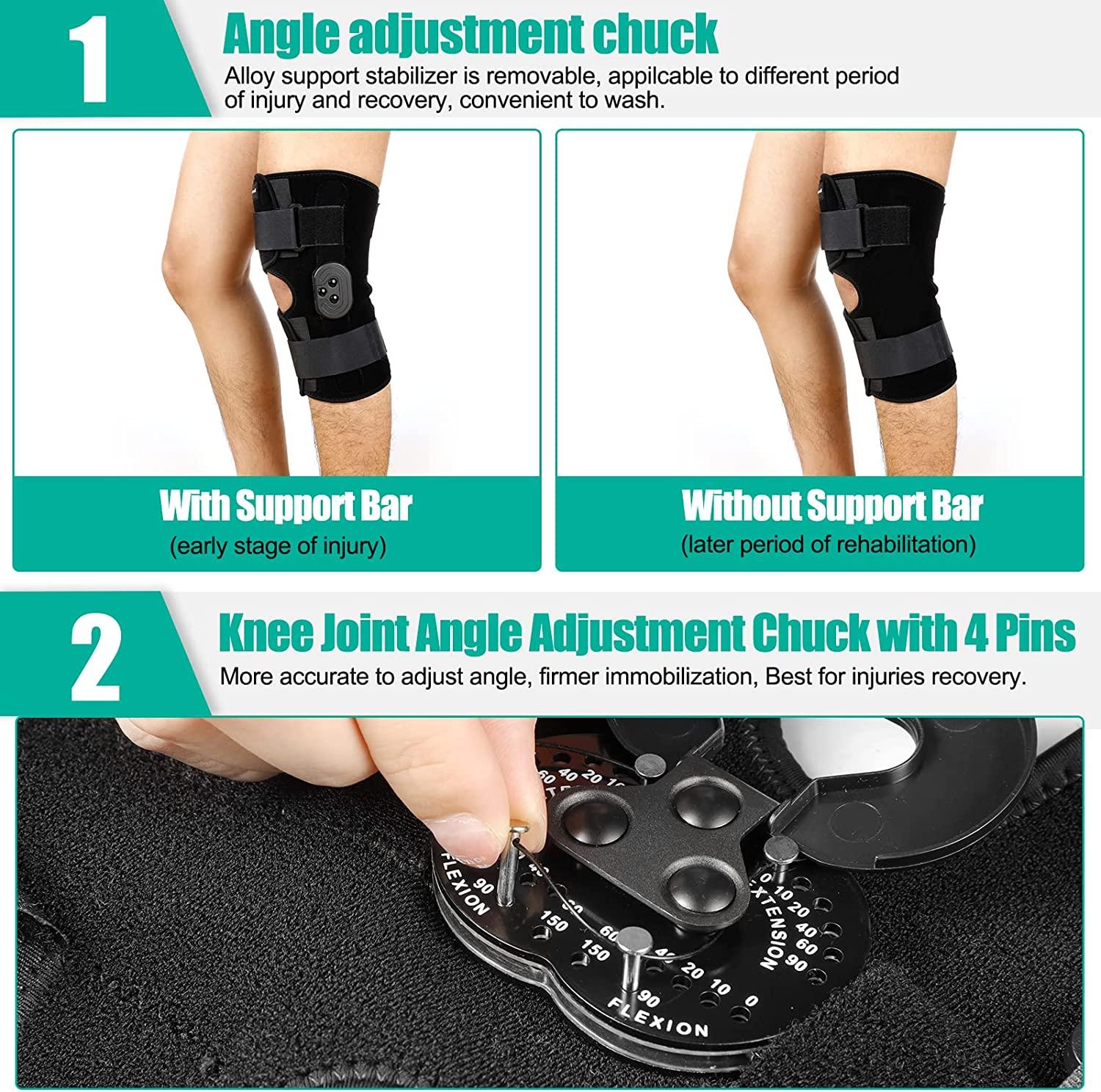 NEENCA Hinged Knee Brace, Adjustable Knee Immobilizer with Side