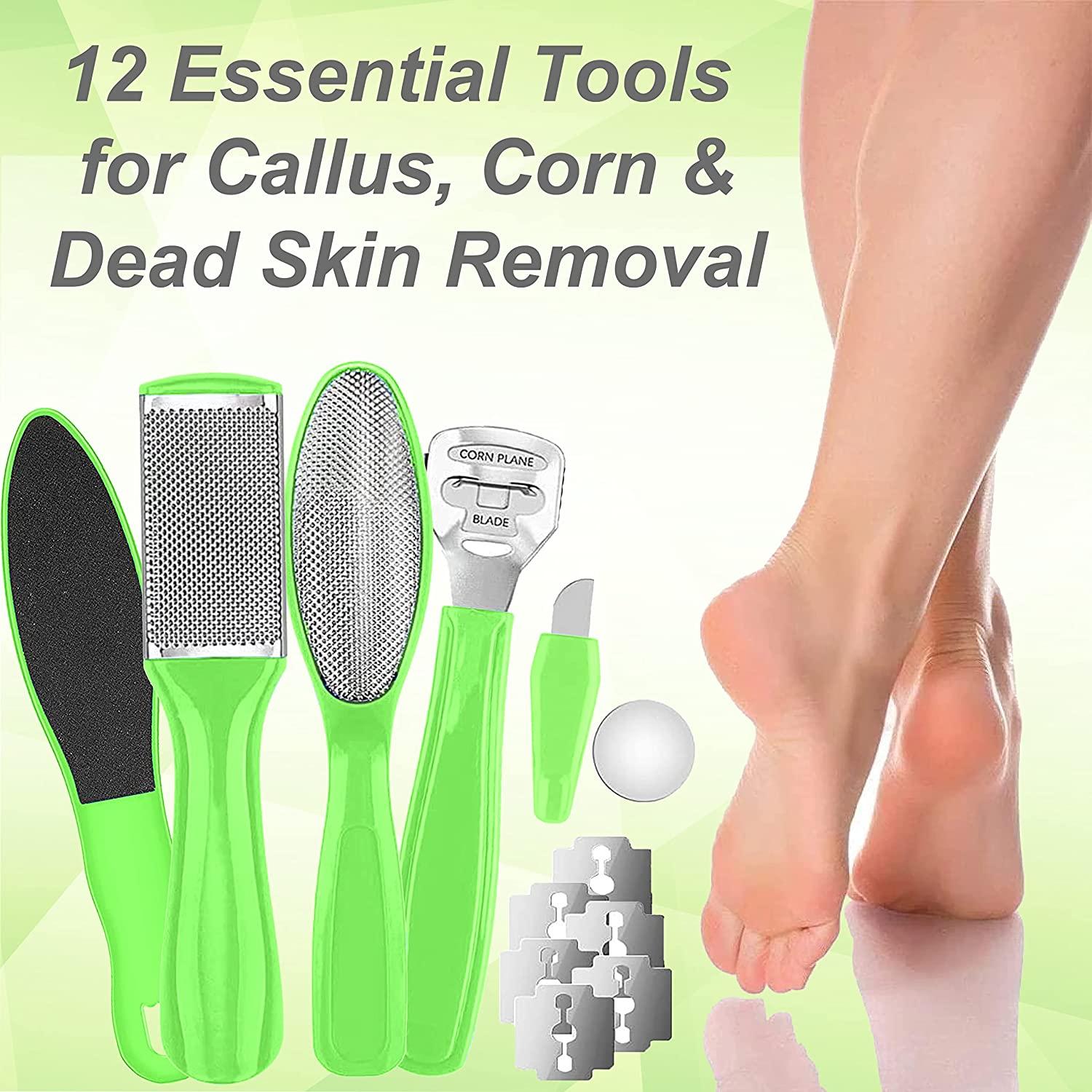 Patgoal （20pcs）Professional Pedicure Foot Foot Scrubber Pedicure Tools /foot  scraper for dead skin/foot care kit/foot file callus remover/foot scrubber/dead  skin remover for feet 