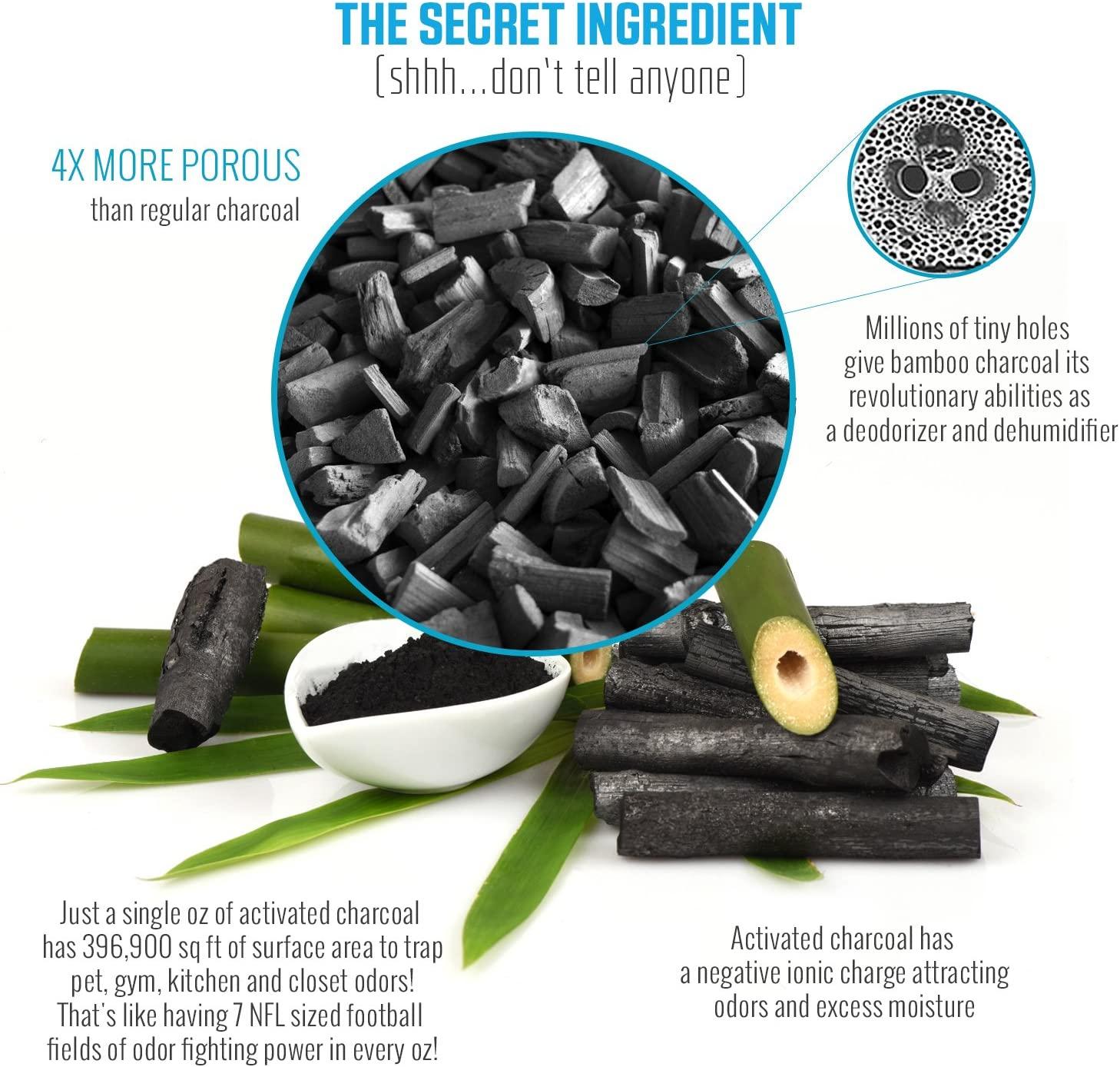 Charcoal Air Purifying Bags 1 Pack, Activated Bamboo for Moisture Odor