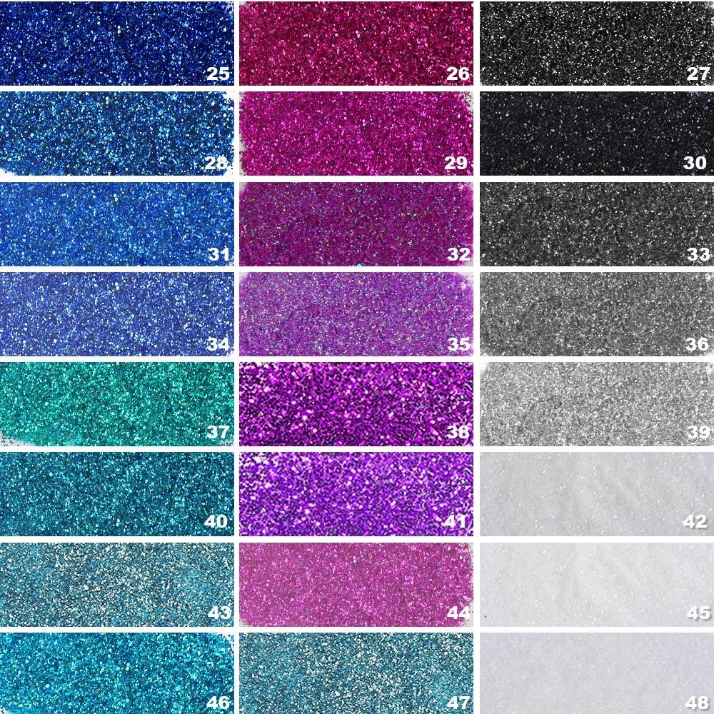 48 Colors Glitter Set Fine Glitter for Resin Arts and Craft