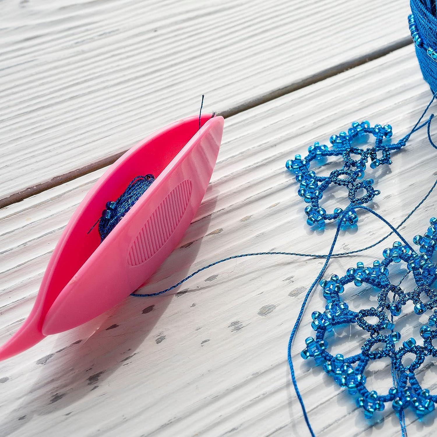 Harfington 2pcs Tatting Shuttles Colorful Plastic Shuttles for Lace