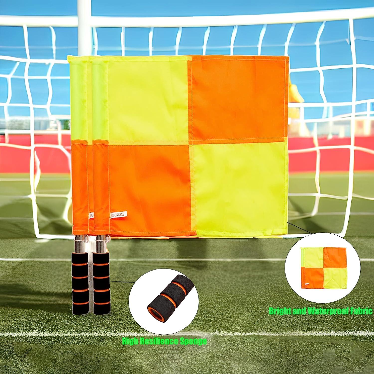 Soccer Referee Flags Kit 8PCS Referee Toolkit Including Whistle