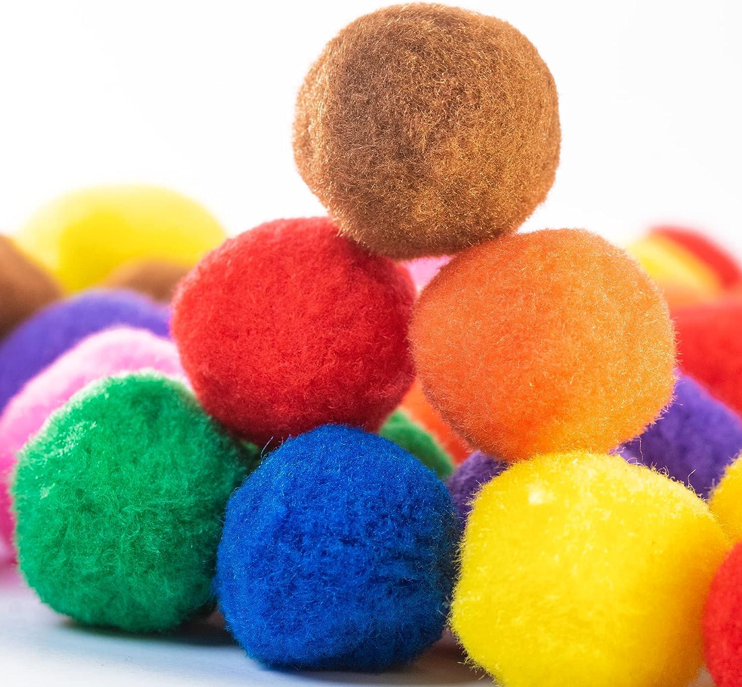 Adeweave 1.5 Inch 100 Pom Poms - Multicolor Pompoms for Crafts in