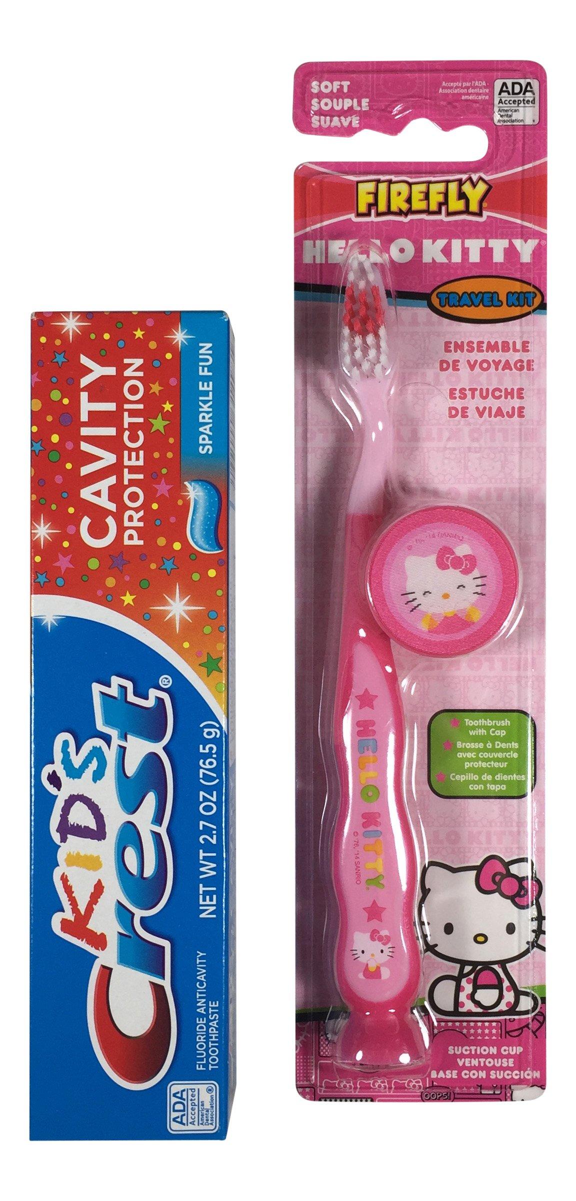 Hello Kitty Toothbrush Bundle with Kids Crest Toothpaste Fun Oral