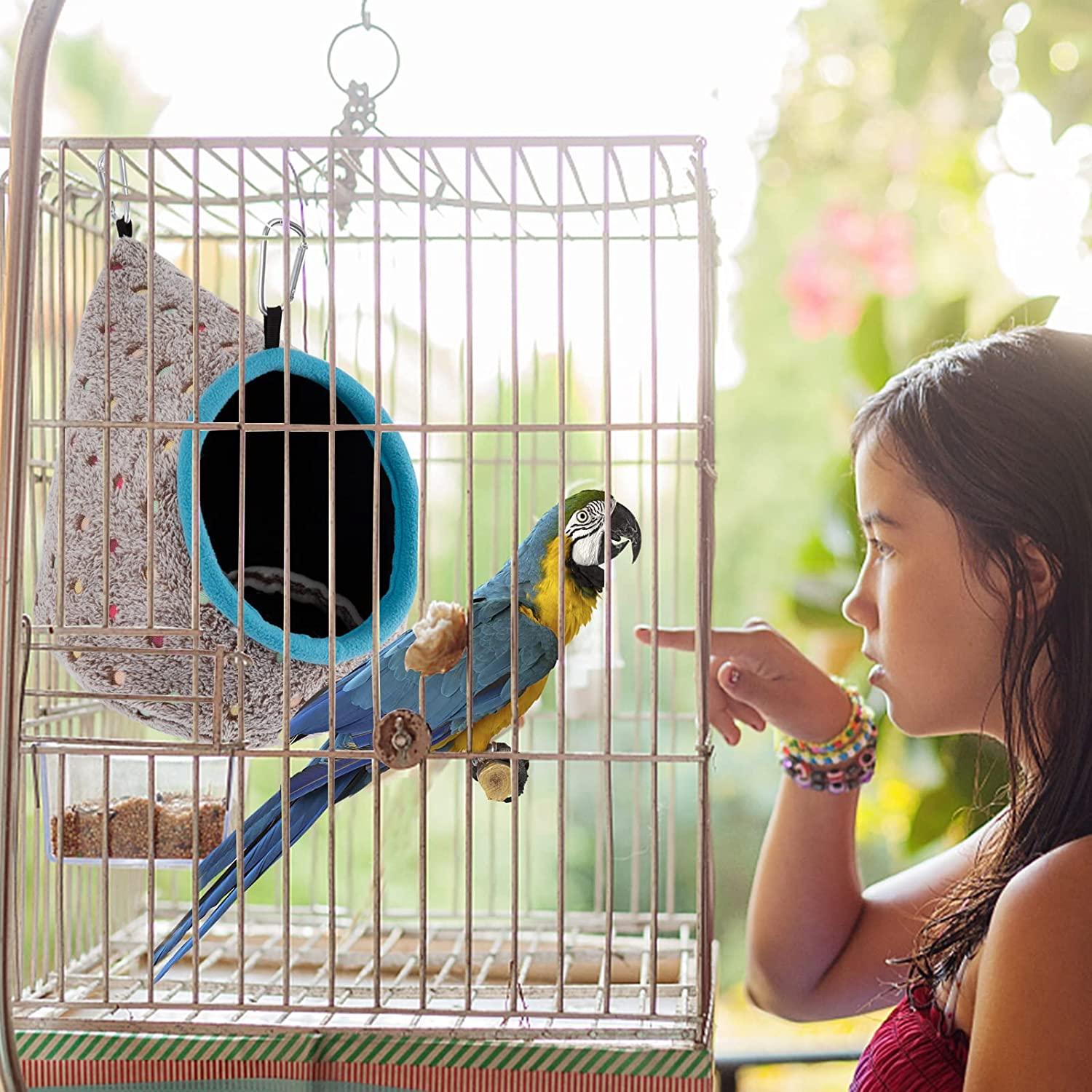 MEWTOGO Winter Warm Bird Nest, Bird Bed for Cage with Fixable Opening