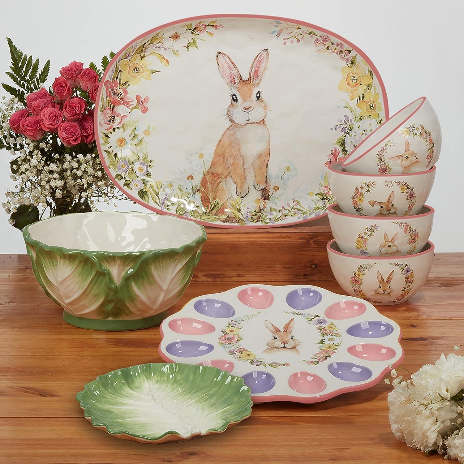 Certified International Easter Garden 3-D Bunny Cookie Jar - 64oz