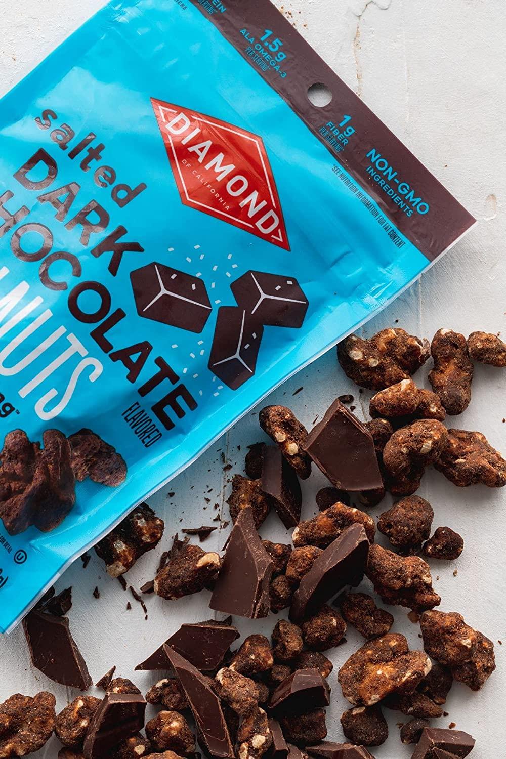 Diamond of California Salted Dark Chocolate Walnuts, 4 oz, 1 Pack