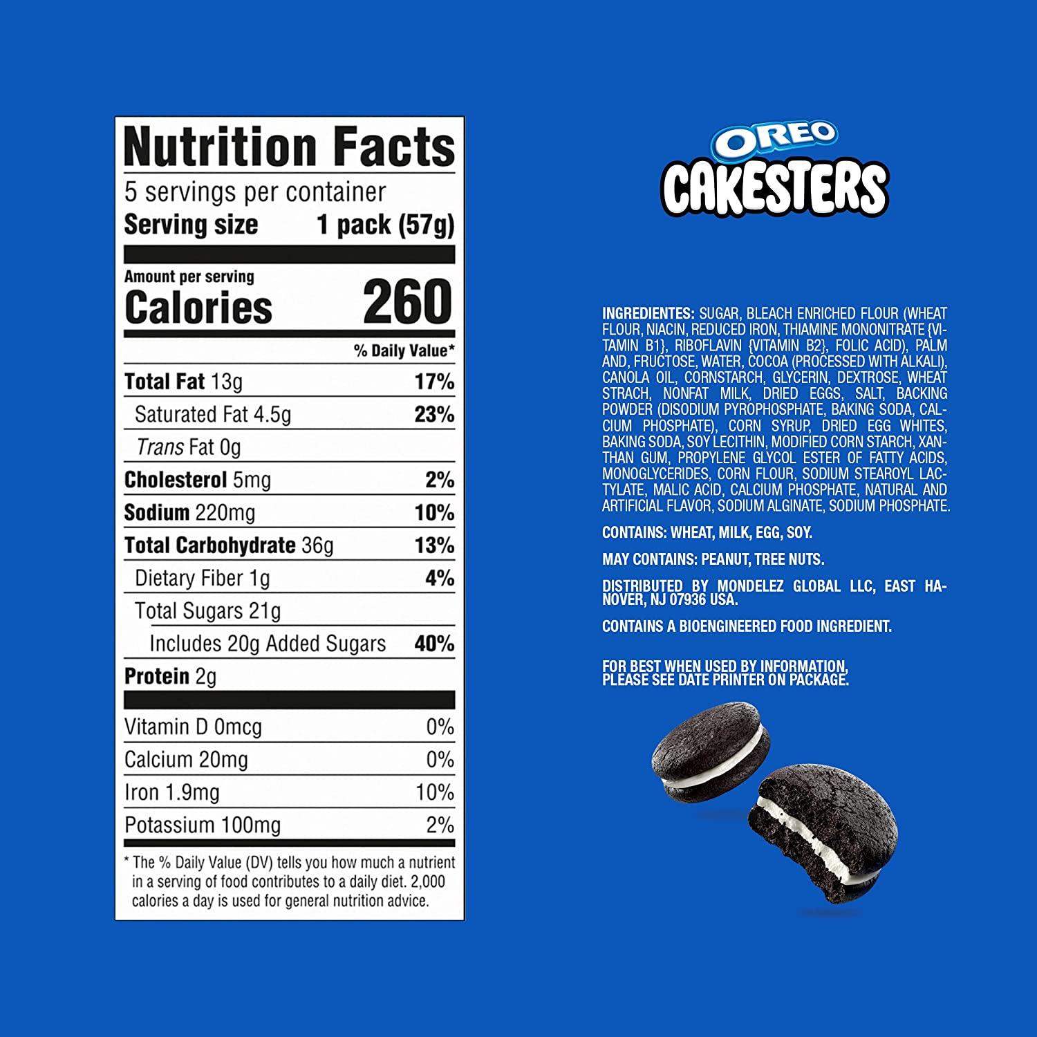 OREO Cakesters Soft Snack Cakes, 5 2.02 oz Snack Packs