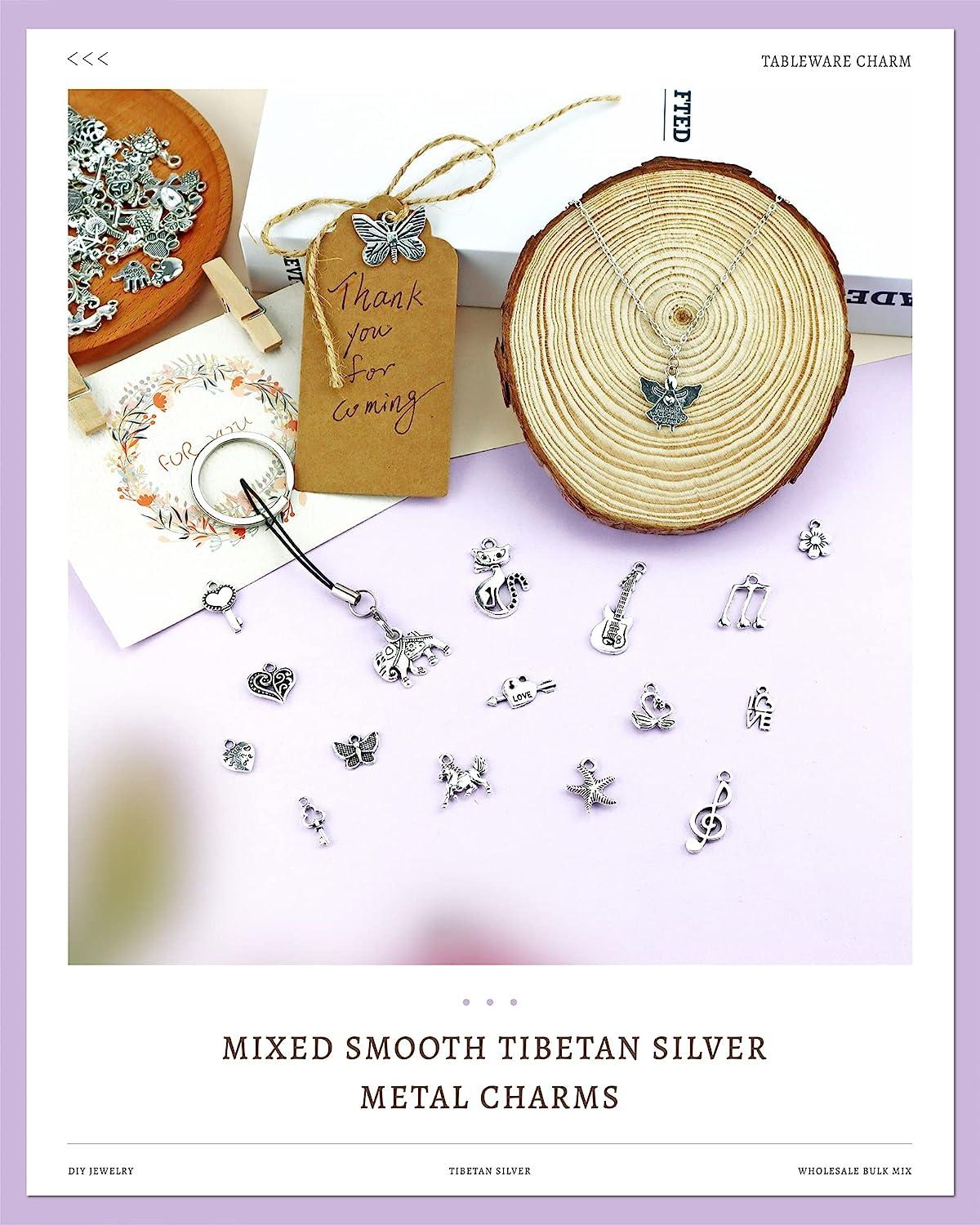 Bulk Lots Jewelry Making Silvery Charms Mixed Smooth Tibetan - Temu