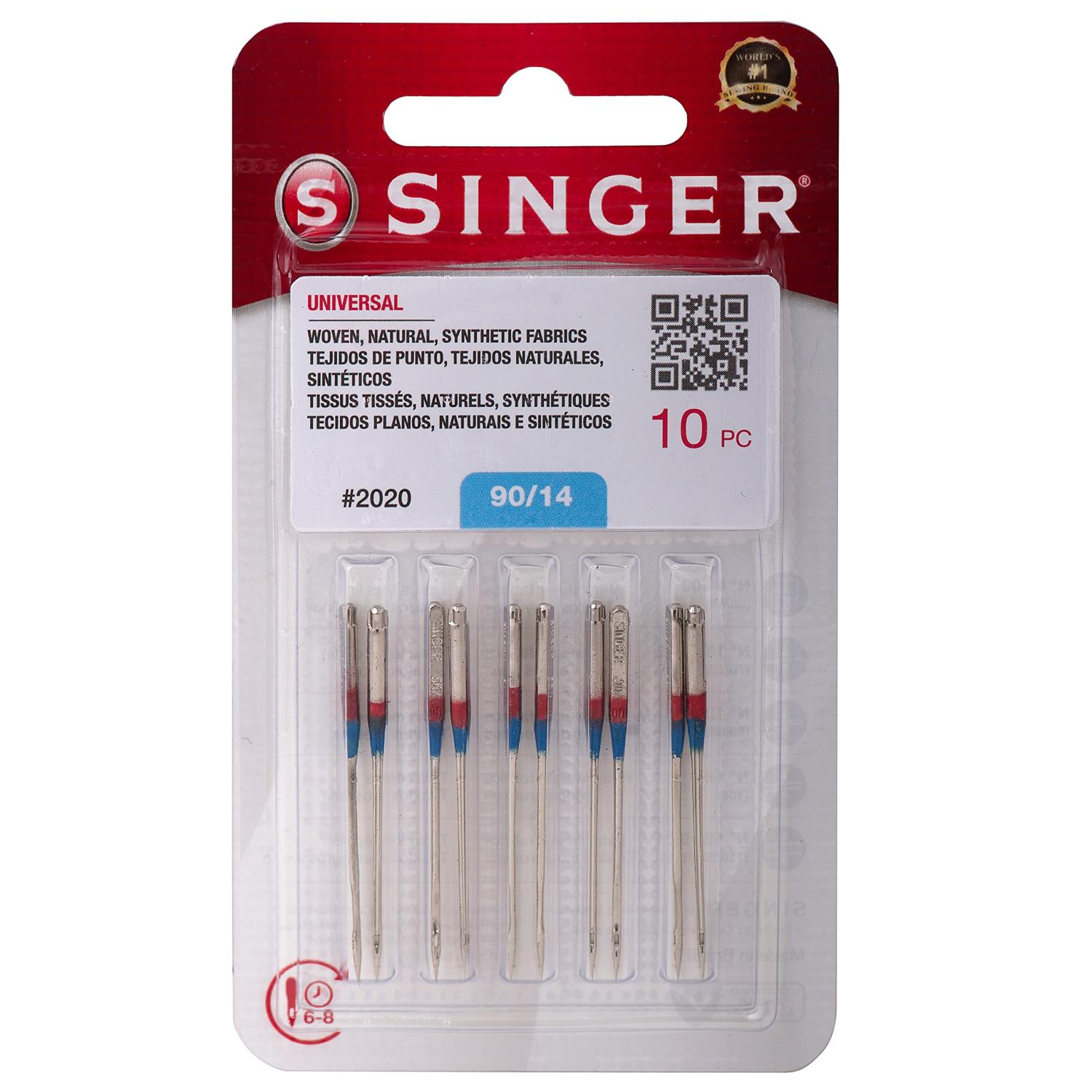SINGER 10Pack Universal 2020 Sewing Machine Needles, Size 90/14