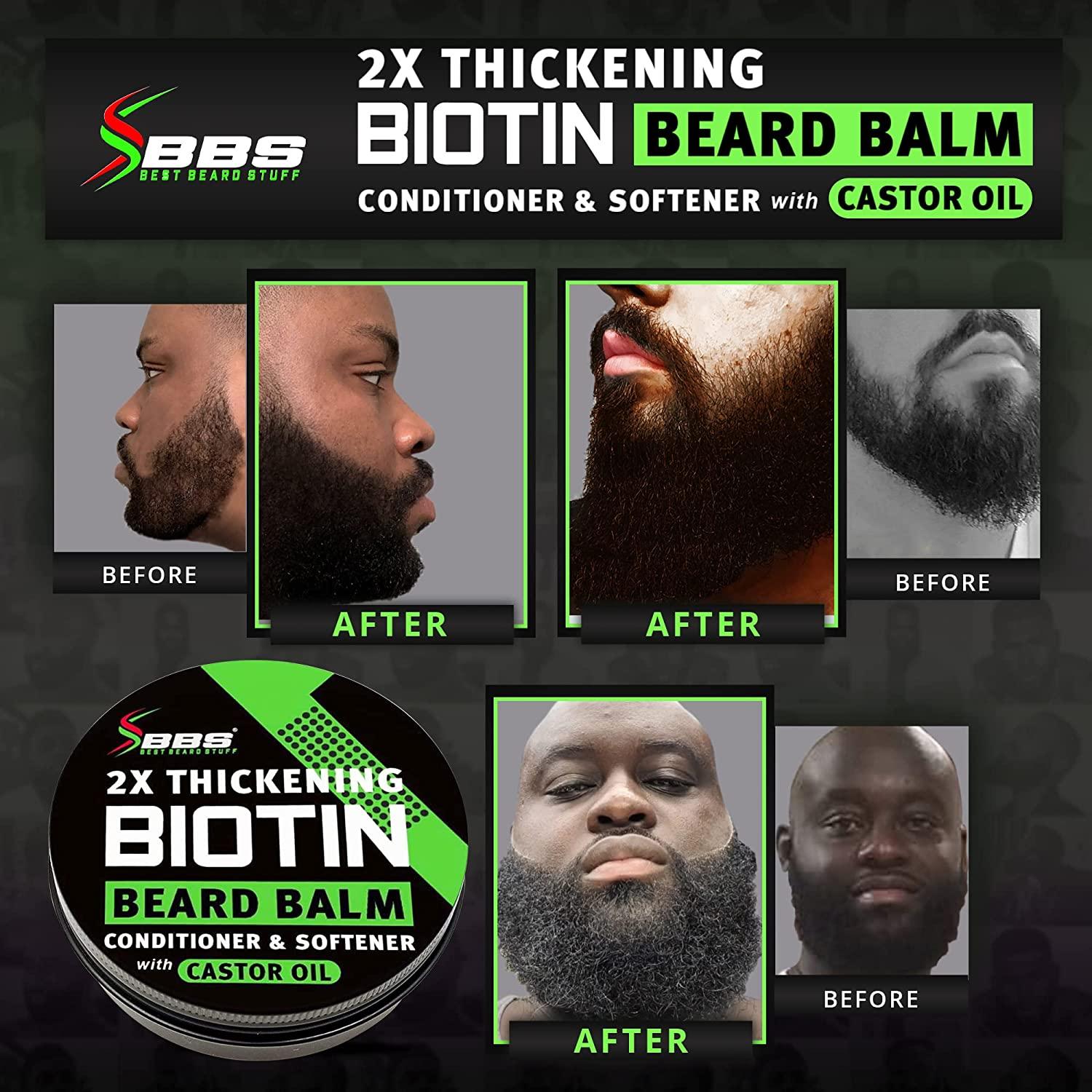 BIOTIN Beard Balm for Men Thickening Mustache Wax for Facial Hair