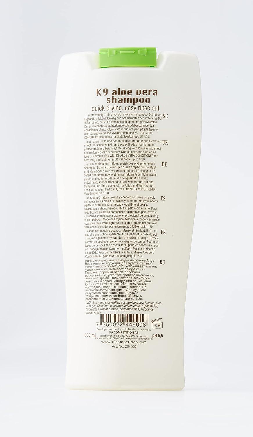 K9 Aloe Vera Dog Shampoo 300ml - Gentle Moisturizing & Hypoallergenic for  All Breeds | Buy Now with Express International Delivery | GoSupps.com