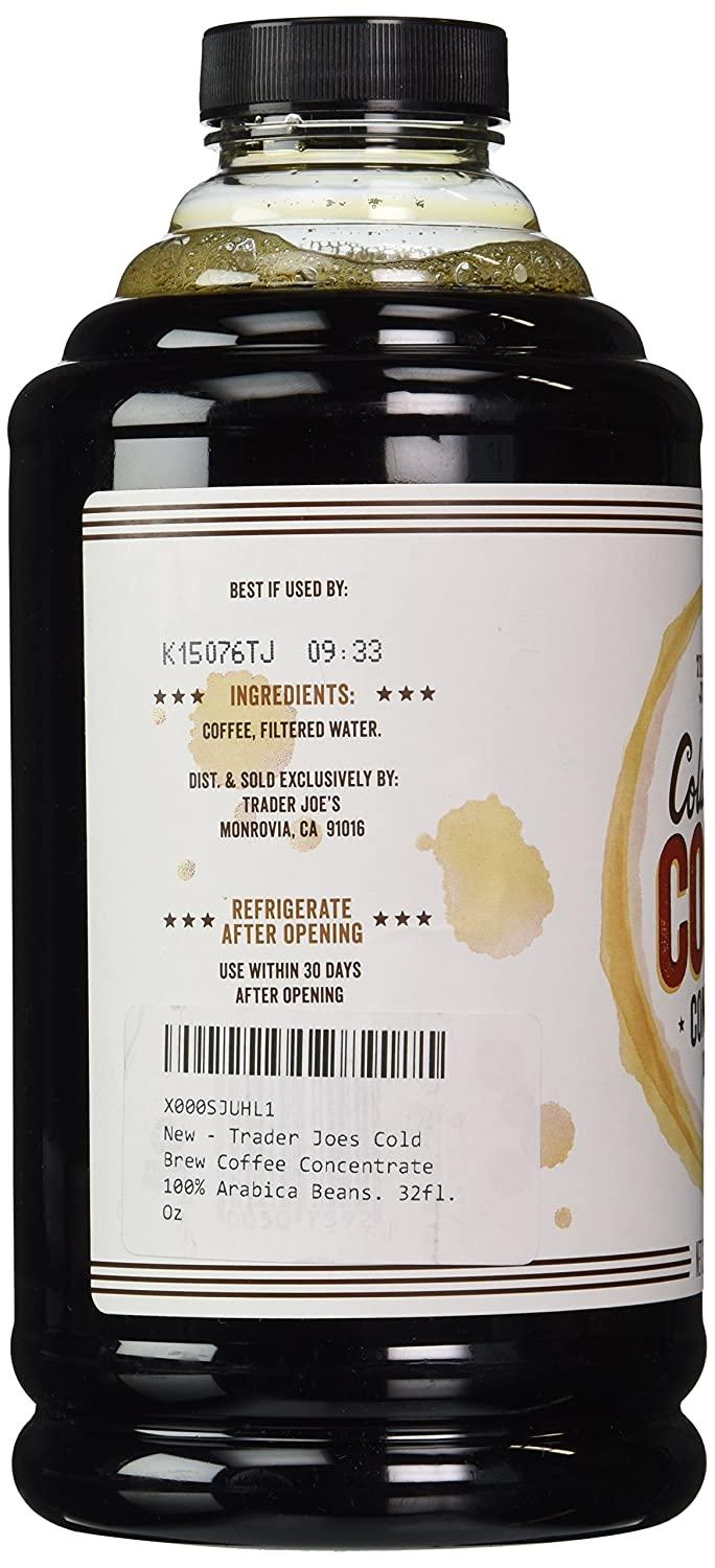 Trader Joe's Cold Brew Coffee Concentrate 100 Arabica Beans 32 fl oz