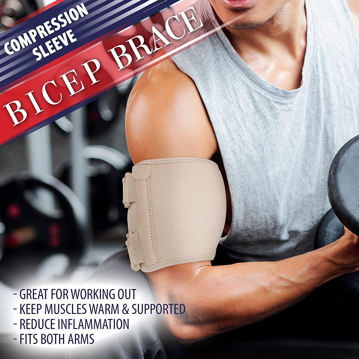 Bicep Tendonitis Brace - Bicep Compression Sleeve For Triceps & Biceps  Muscle Support Upper Arm Tendonitis Pain Relief Or Bicep Strains Bicep  Tendonitis Sleeve Arm Wrap Bands Men Women XL 16 to