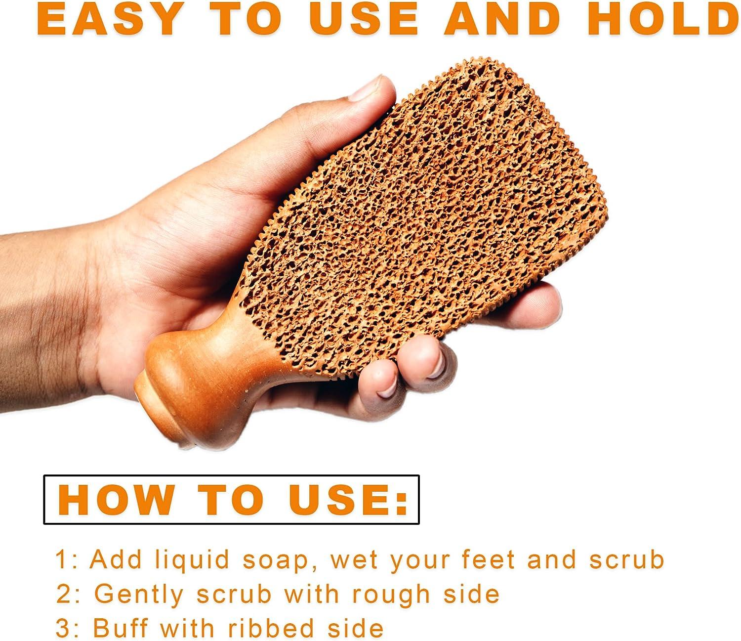 Pumice Stone for Feet 2Sided Shower Foot Scrubber & Callus Remover