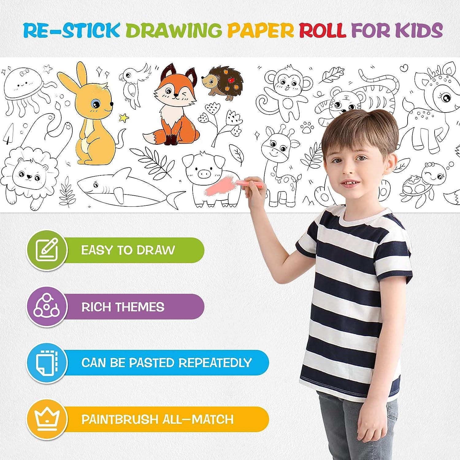 2 Pcs Children's Drawing Roll, Coloring Paper Roll for Kids