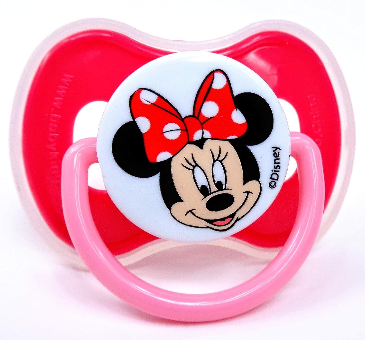 Disney Minnie Mouse pacifire w/Nipple Cover (Set of 2 Red & Pink)