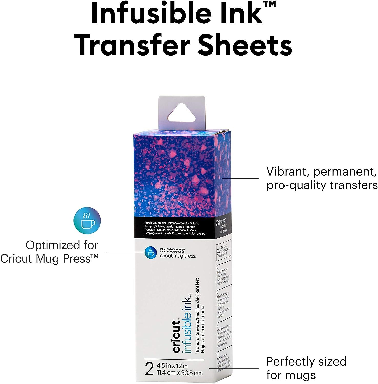 Cricut Infusible Ink Transfer Sheets - 4.5 x 12 - Purple Watersplash  Pattern - For Cricut Mug Press Maker Explore Air 2