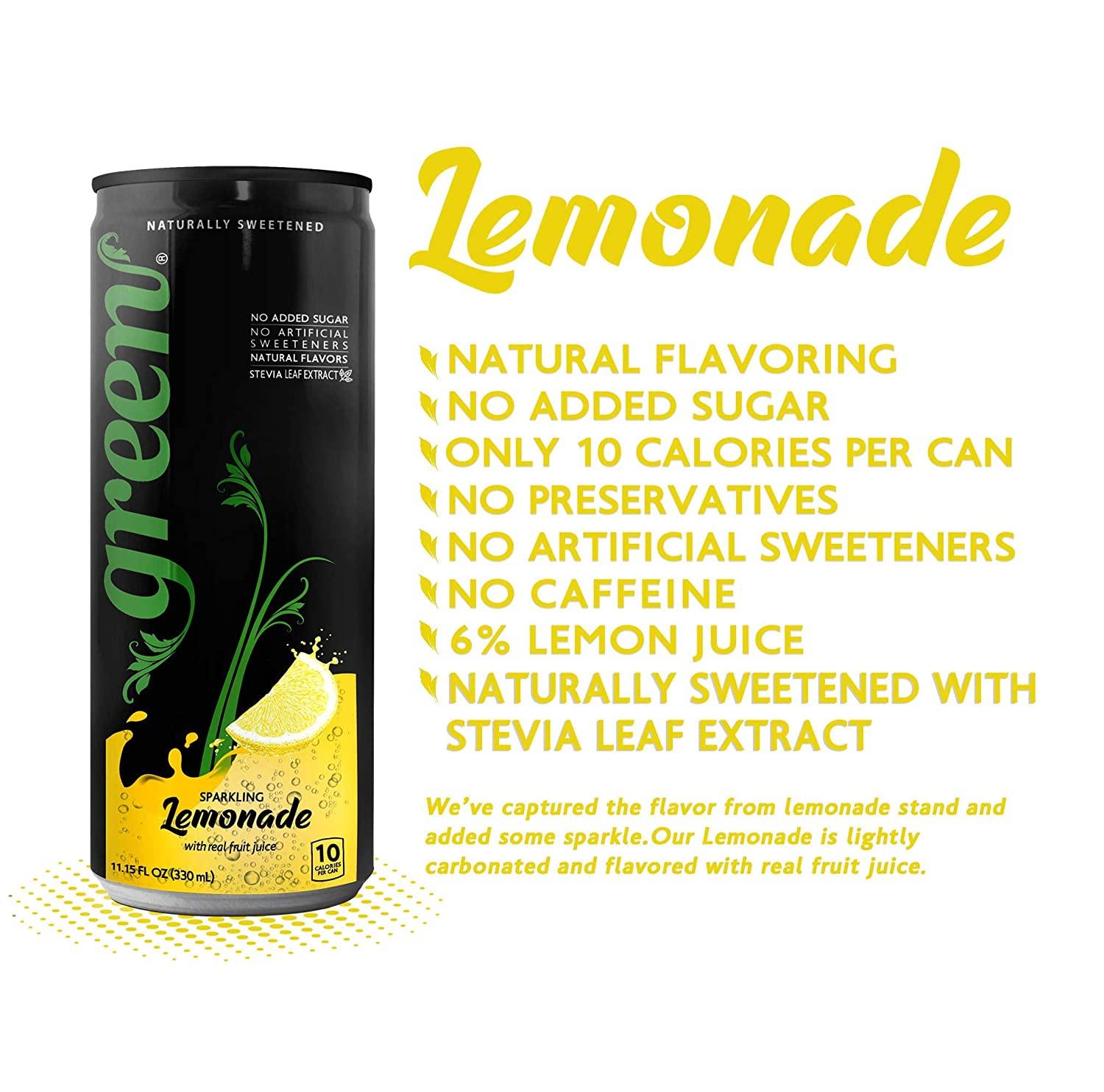 Green Soft Drinks Variety pack Five different variants with No added Sugar, Naturally Sweetened